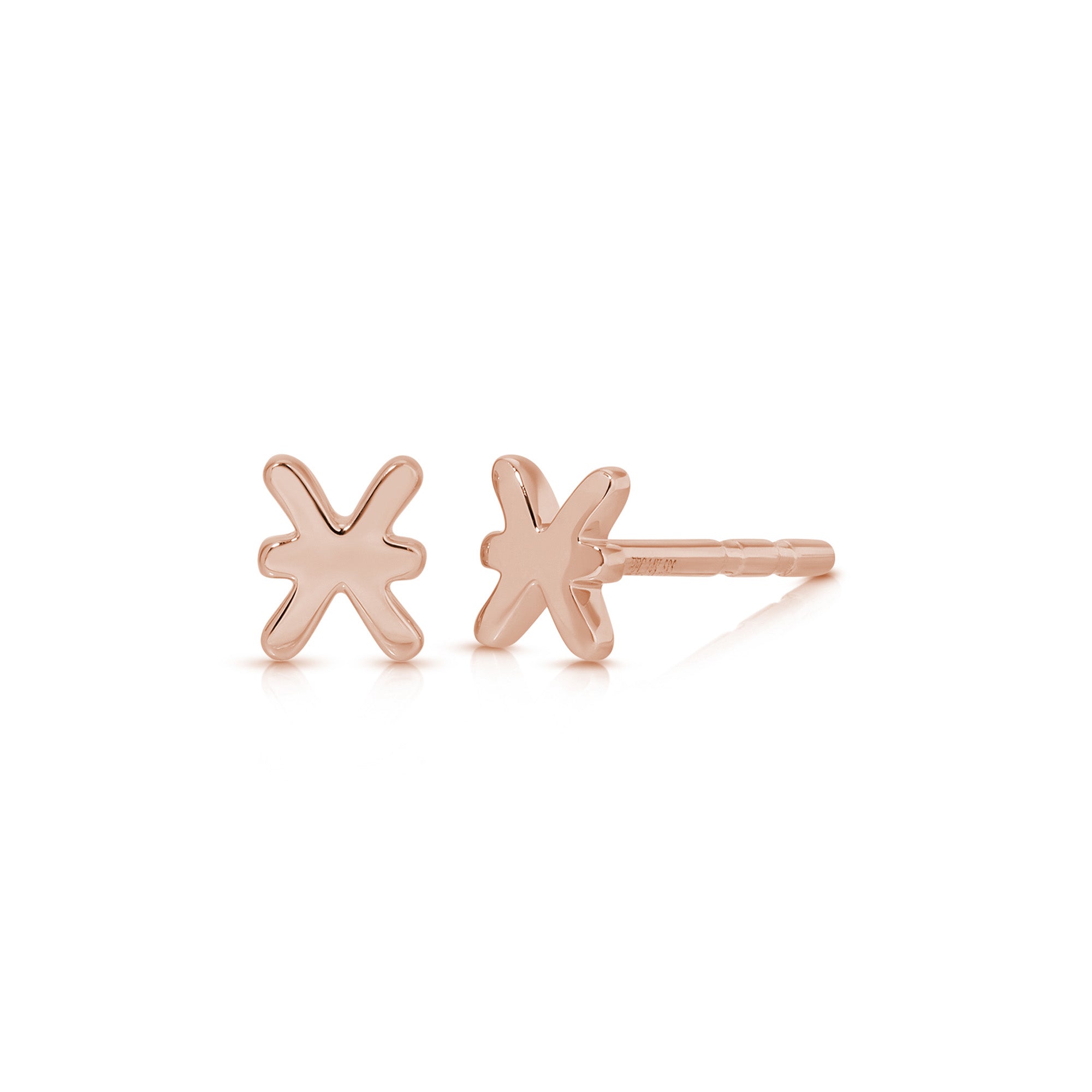 Mini Gold Pisces Zodiac Stud Earrings