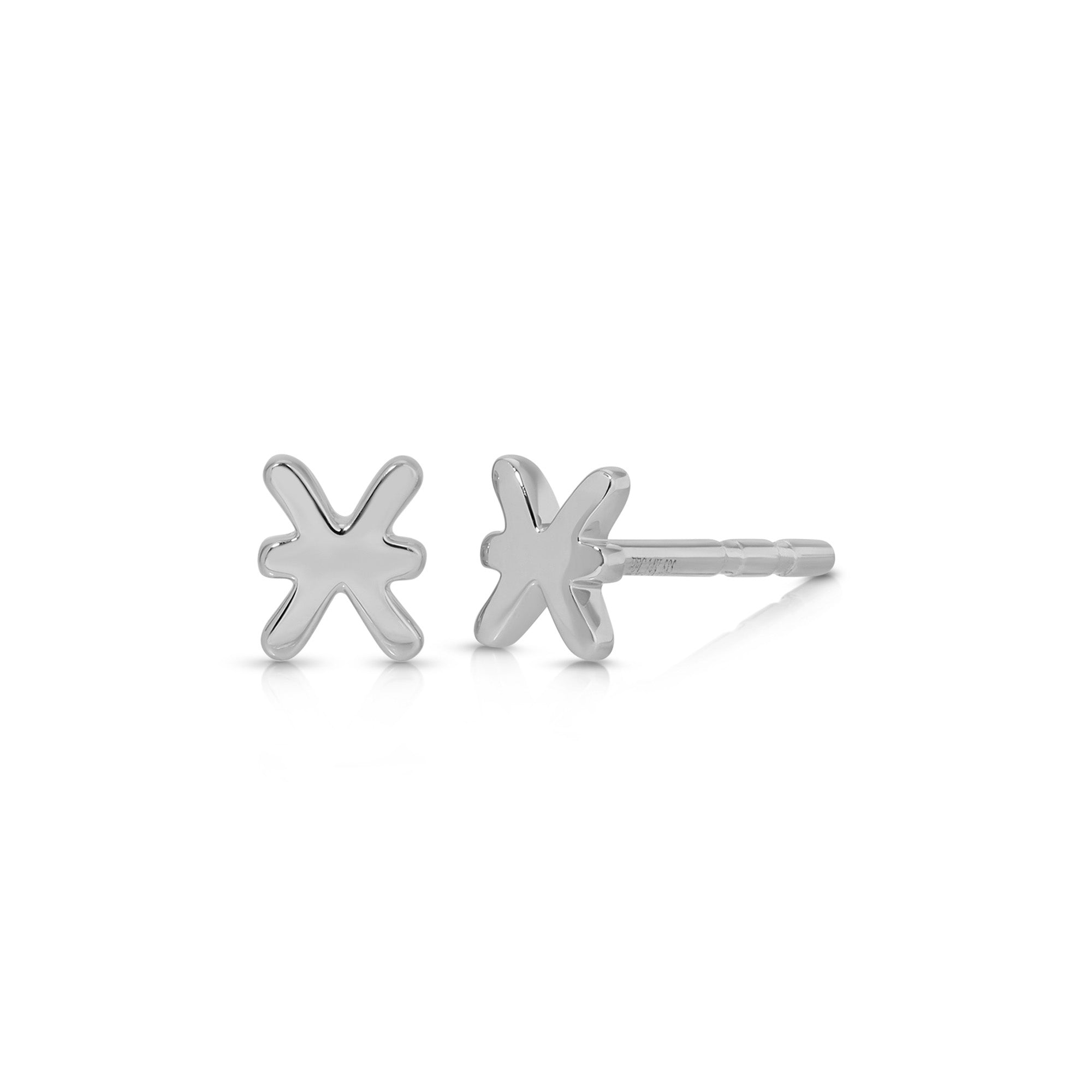 Mini Gold Pisces Zodiac Stud Earrings