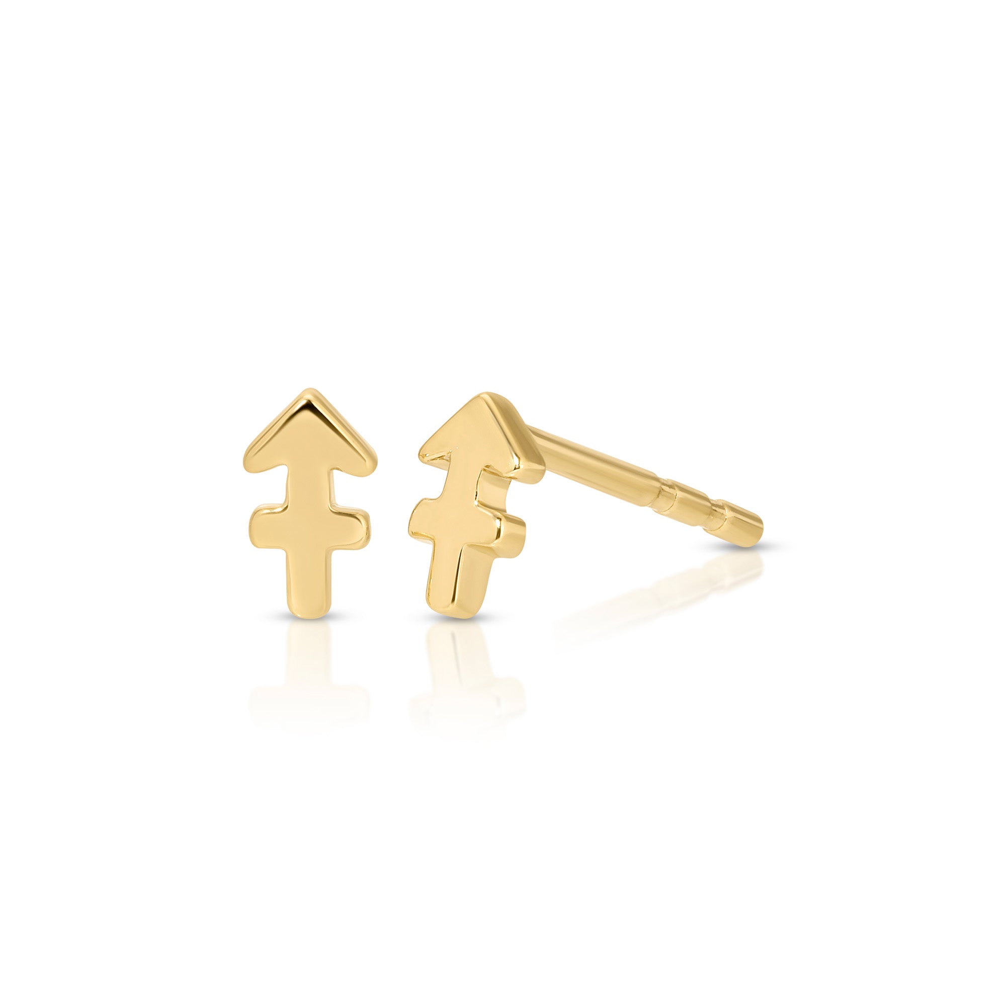 Mini Gold Sagittarius Zodiac Stud Earrings