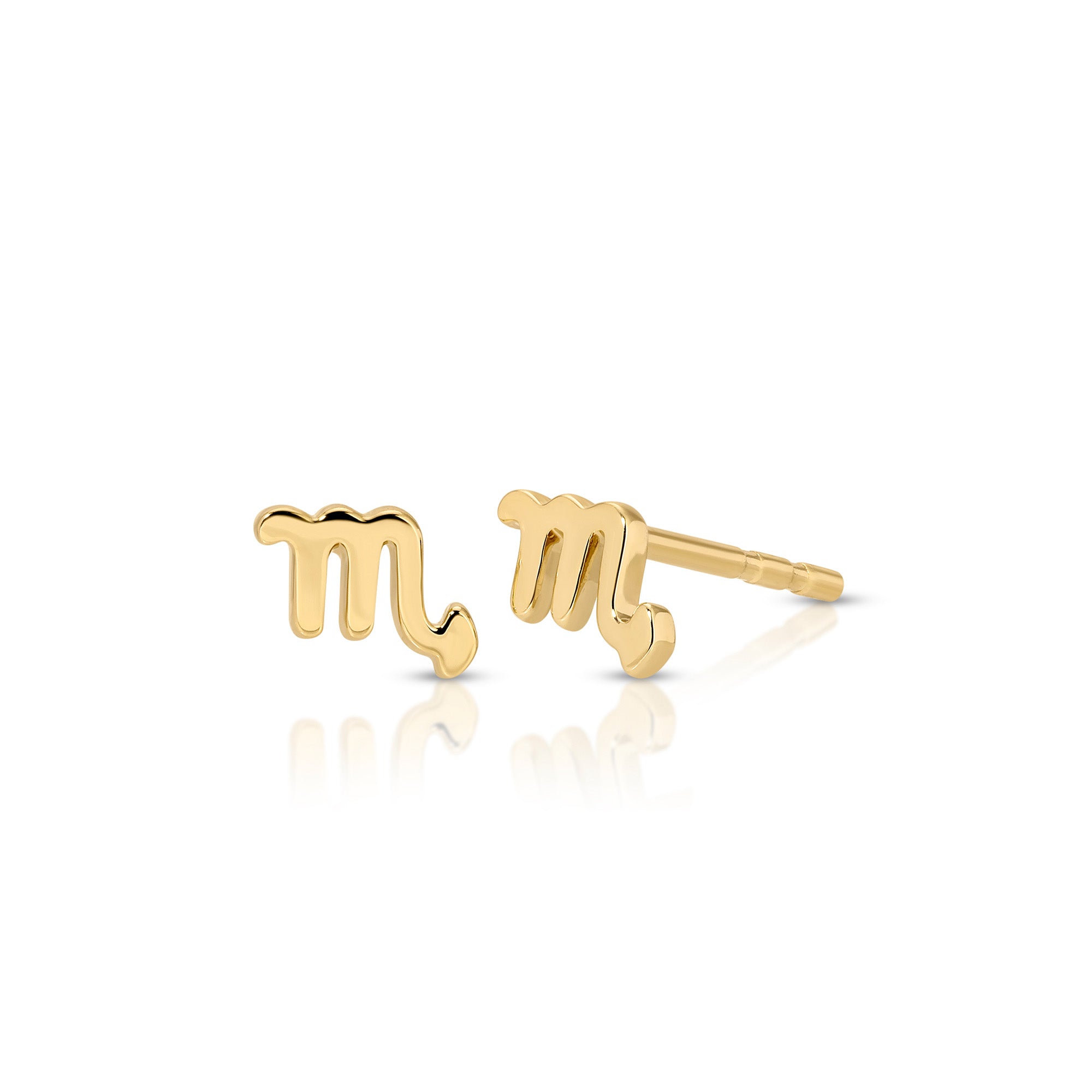 Mini Gold Scorpio Zodiac Stud Earrings