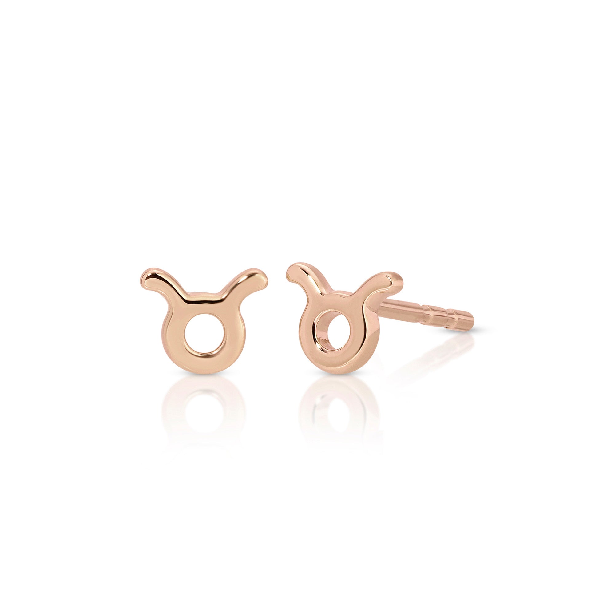 Mini Gold Taurus Zodiac Stud Earrings