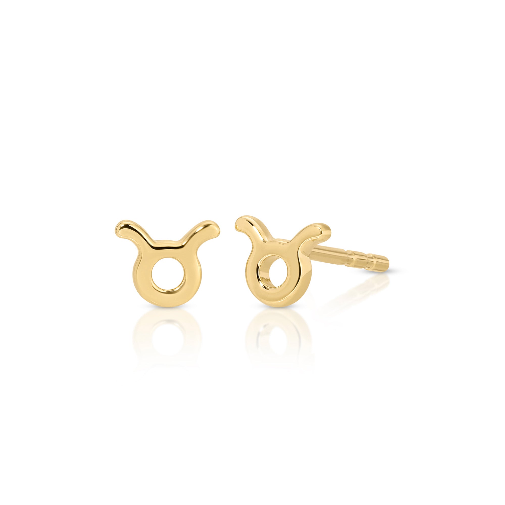 Mini Gold Taurus Zodiac Stud Earrings