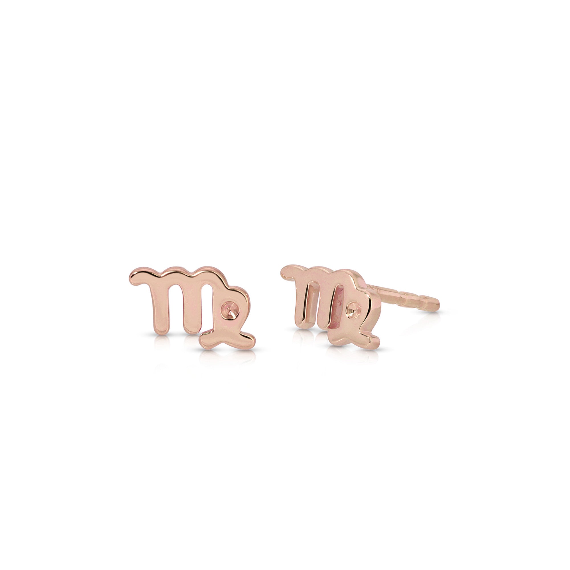Mini Gold Virgo Zodiac Stud Earrings