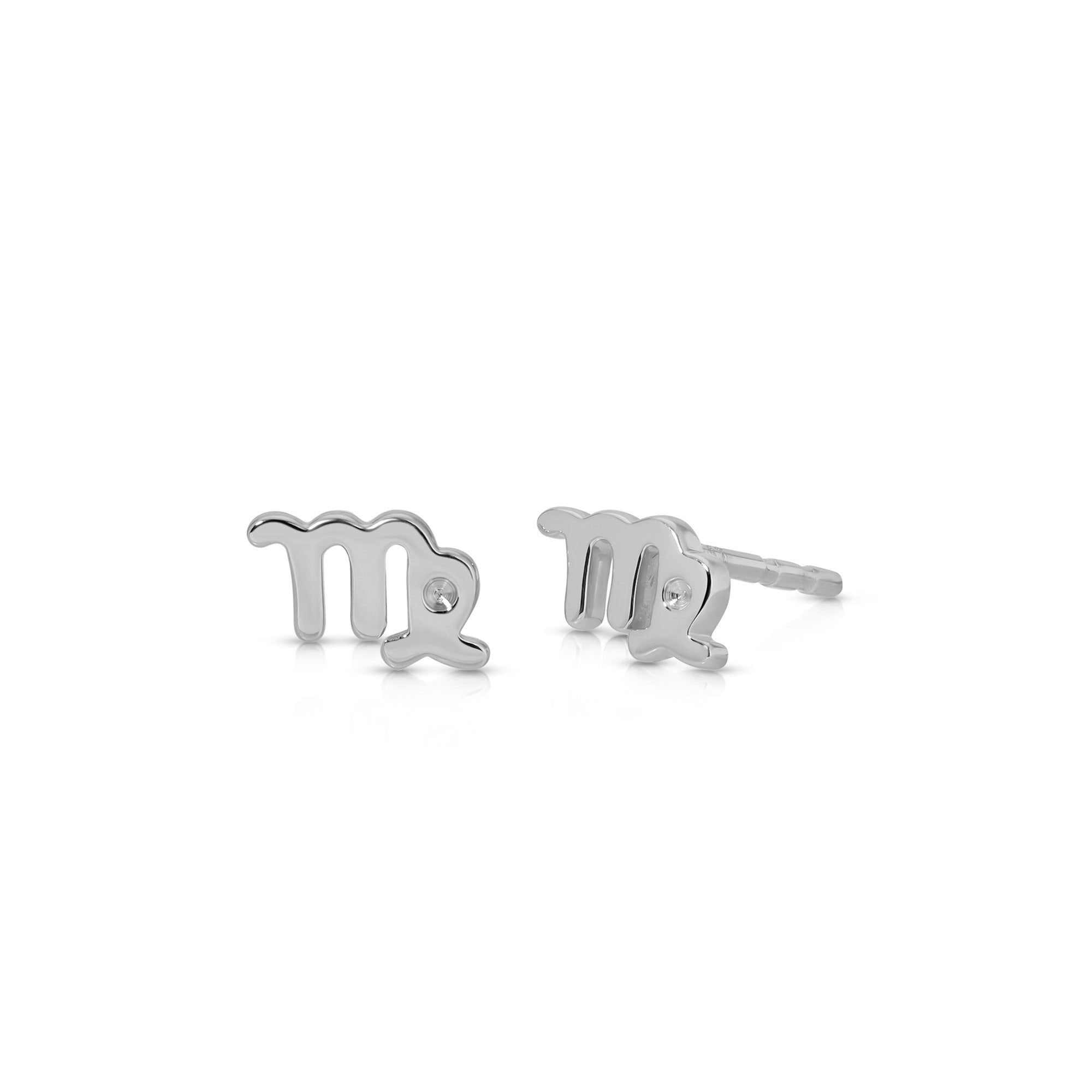 Mini Gold Virgo Zodiac Stud Earrings