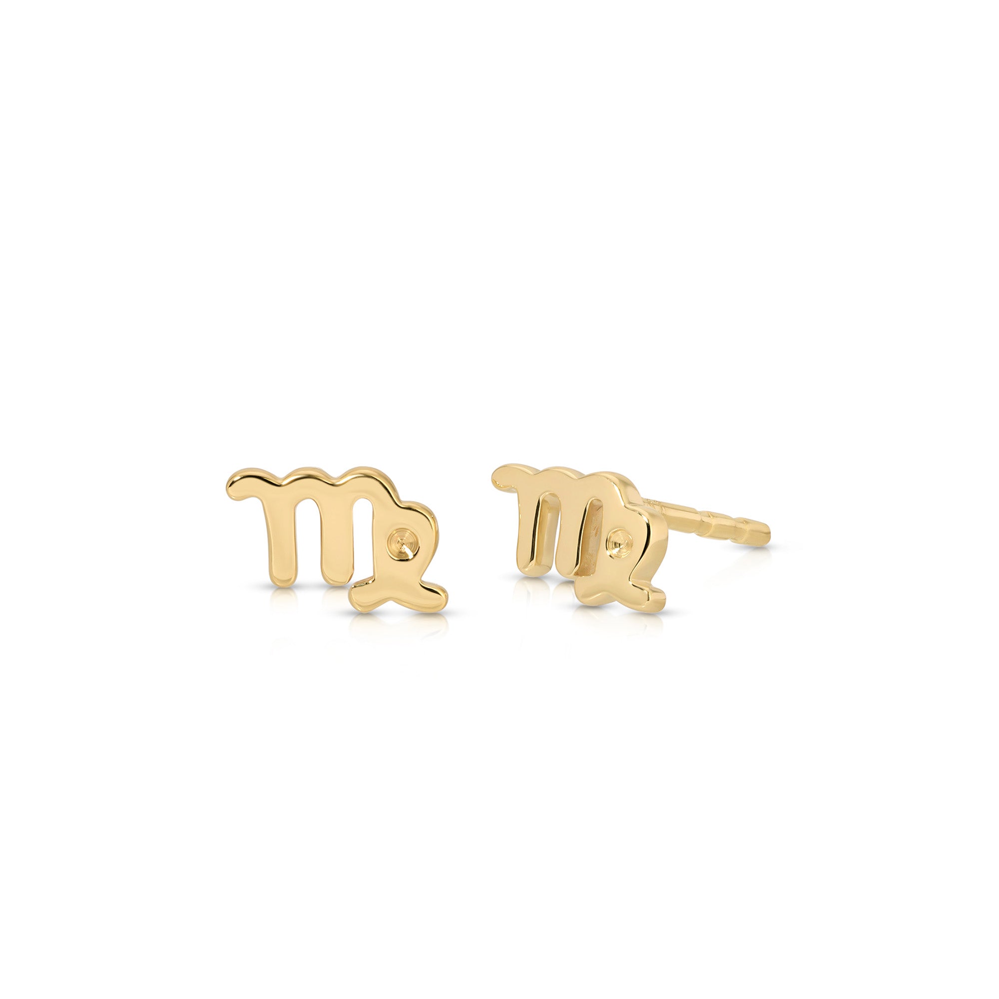 Mini Gold Virgo Zodiac Stud Earrings