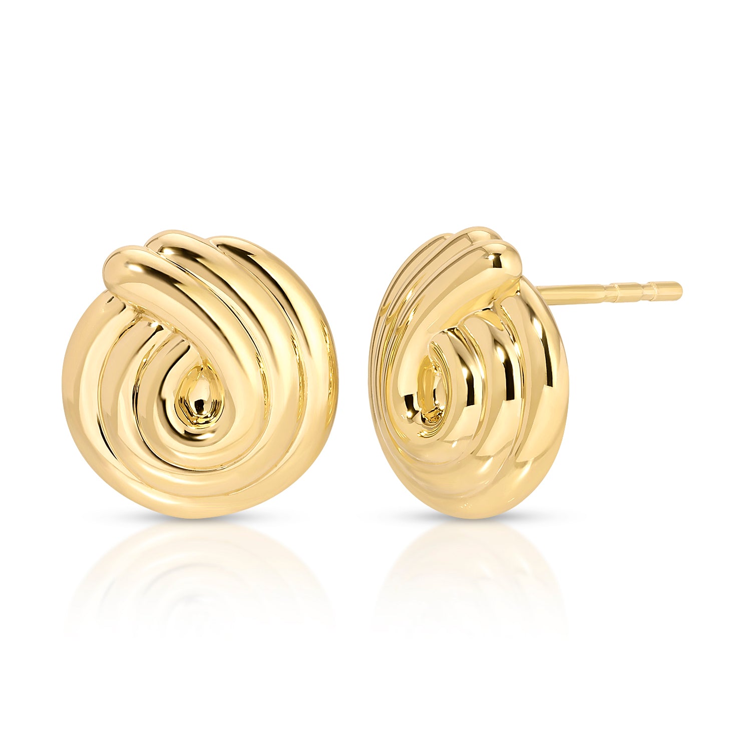 Gold Swirl Stud Earrings