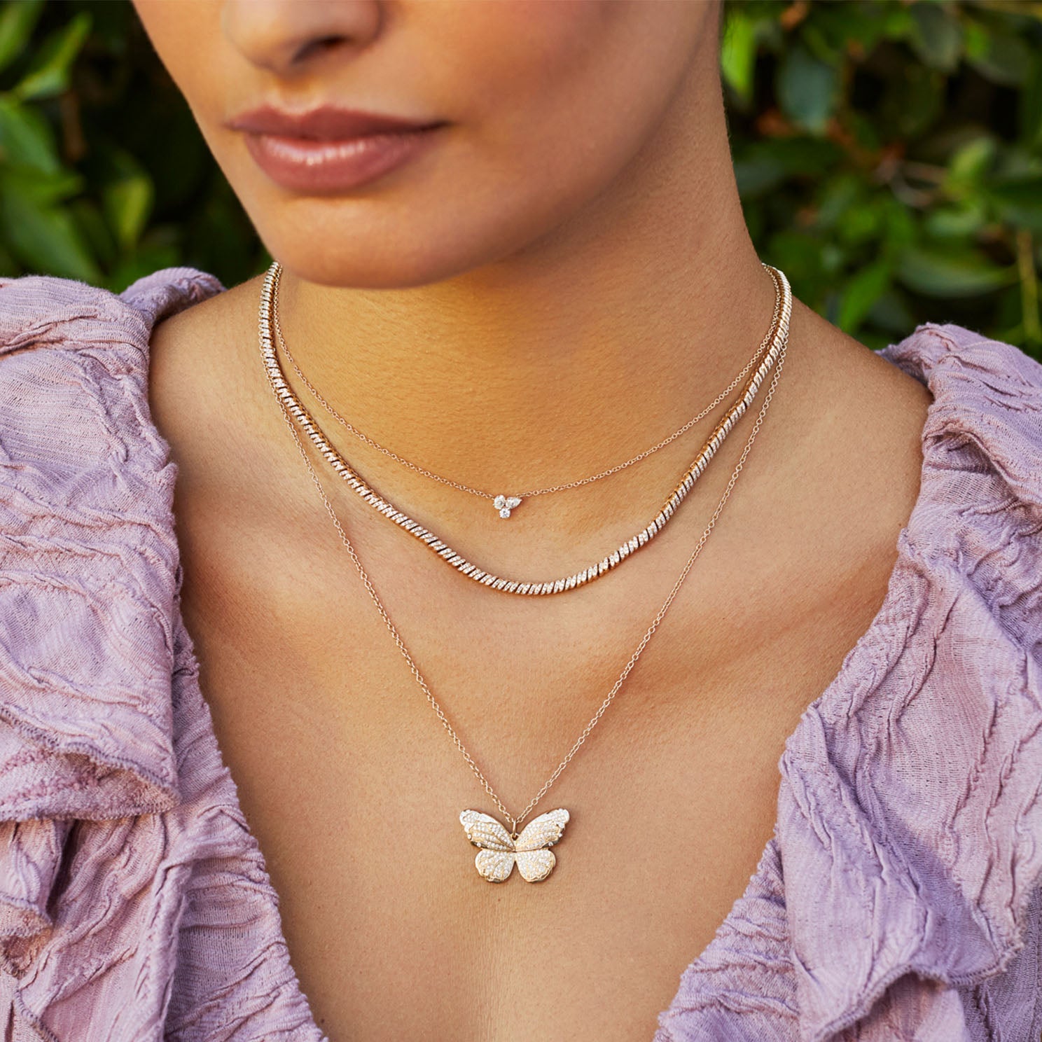 Pavé Diamond Jumbo Butterfly Necklace