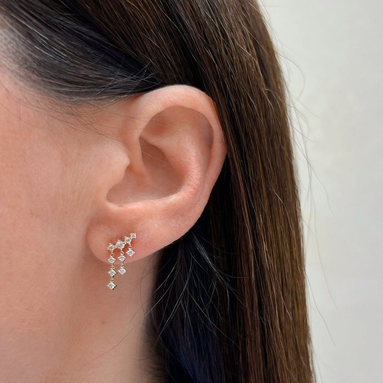 Diamond Drip Stud Earring