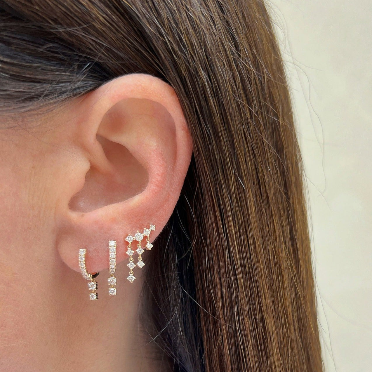 Diamond Drip Stud Earring