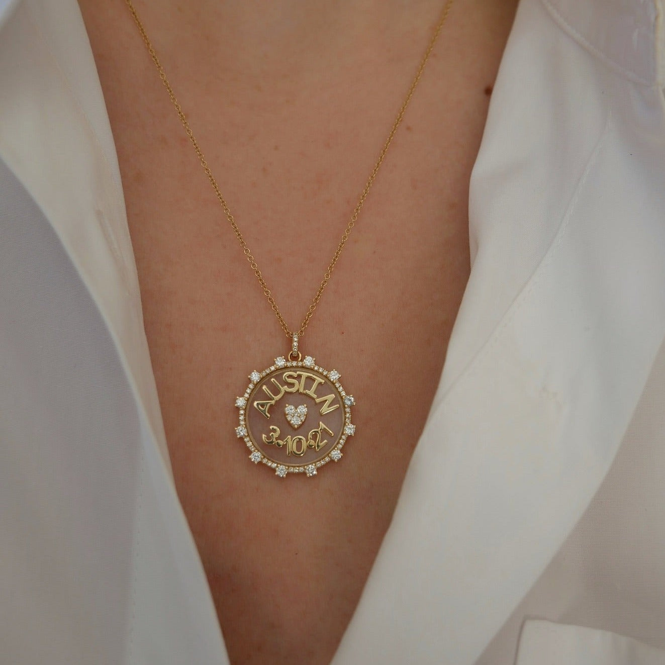 Floating Name & Date Necklace