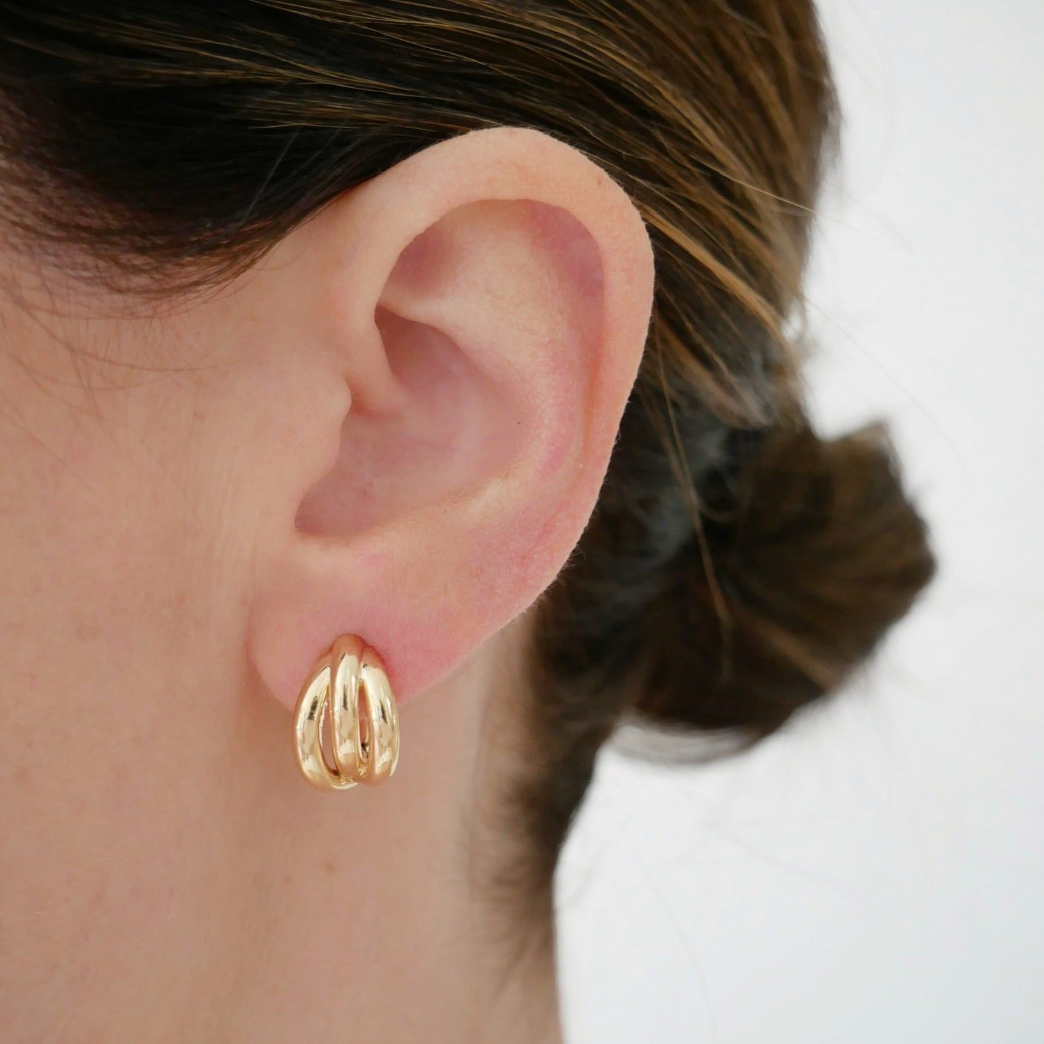 Gold Knot Huggie Earrings