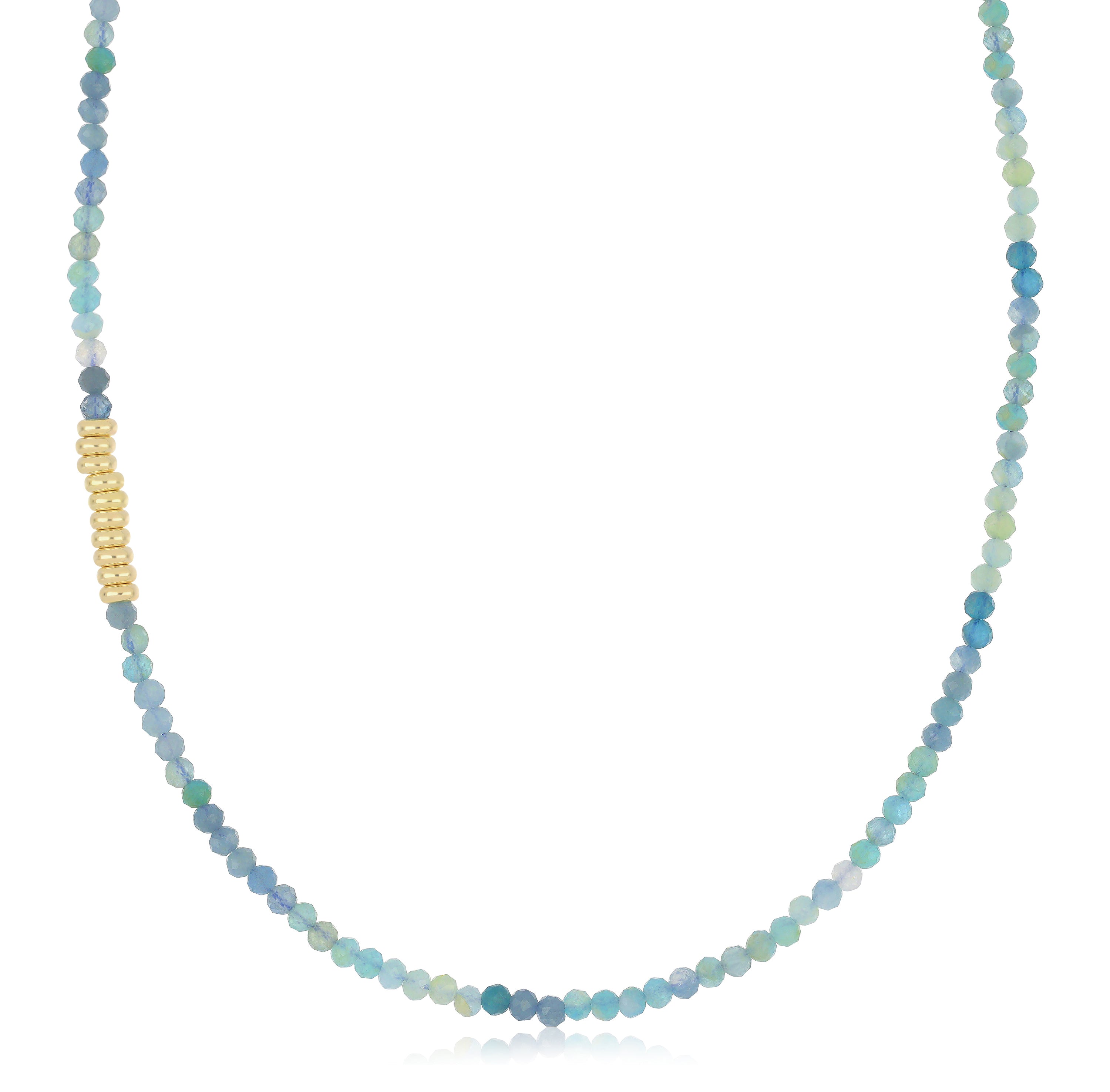 Ombré Tourmaline Birthstone Bead Necklace & Triple Wrap