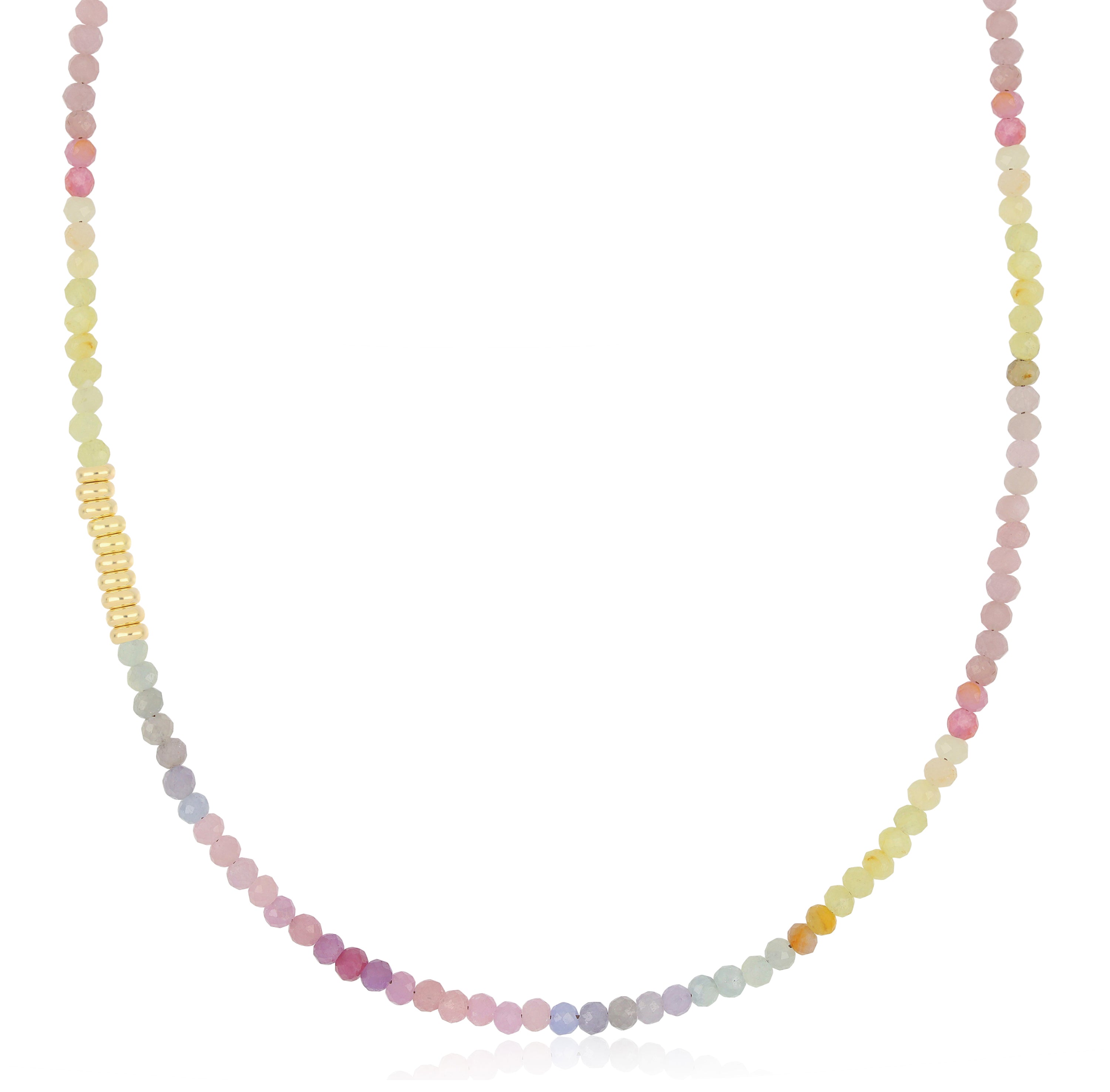 Ombré Sapphire Birthstone Bead Necklace & Triple Wrap Bracelet