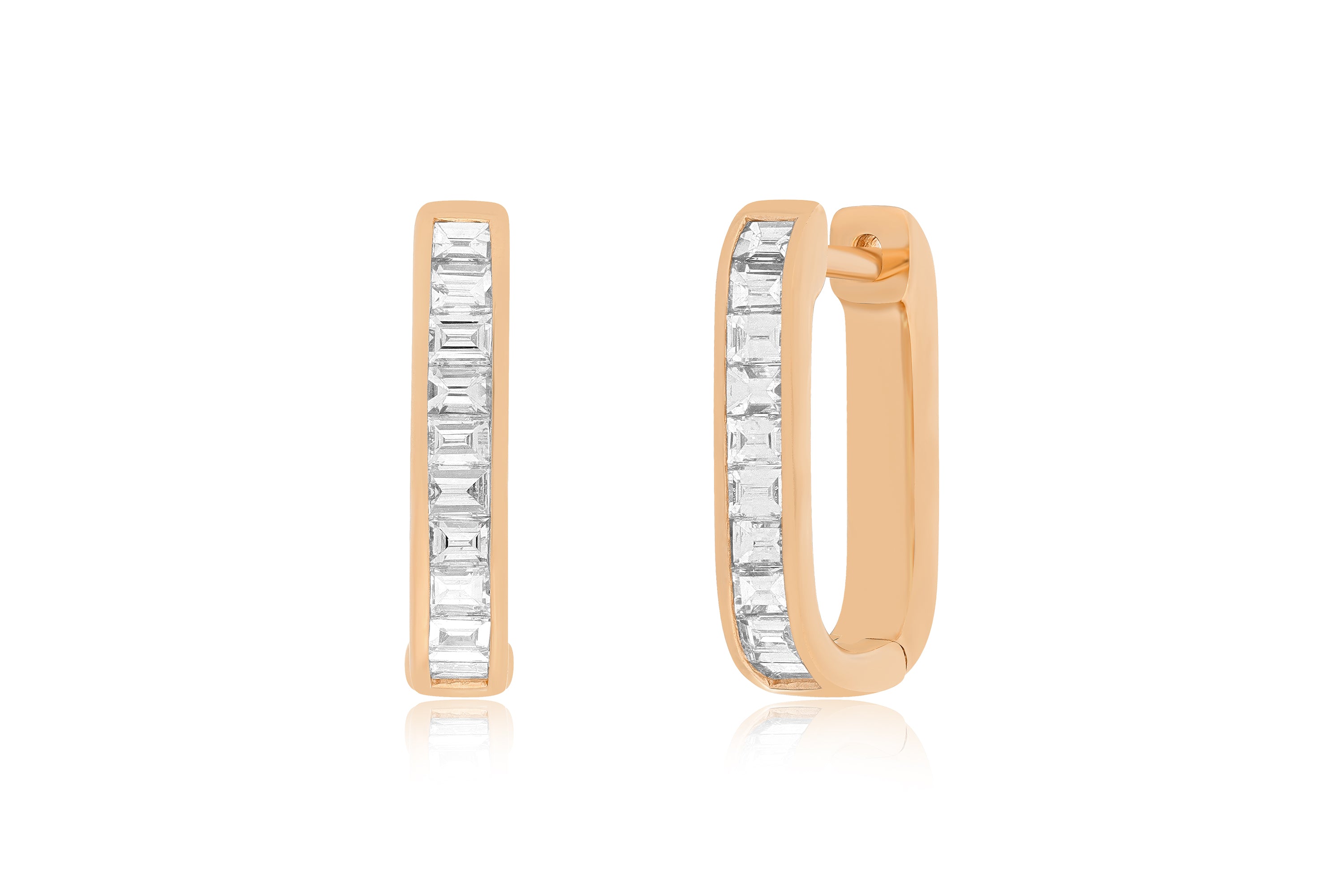 Diamond Baguette Jumbo Lola Hoop Earrings