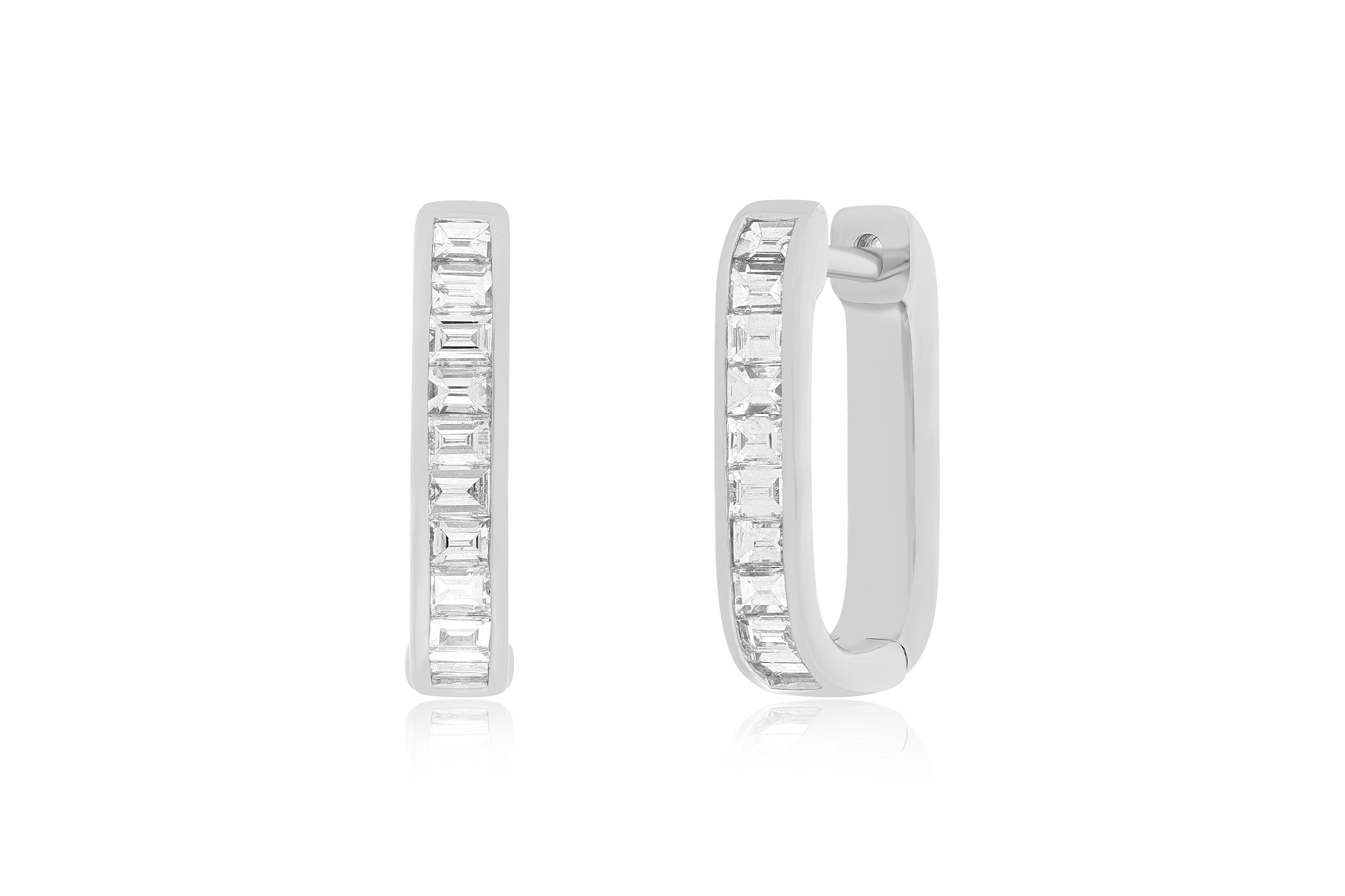 Diamond Baguette Jumbo Lola Hoop Earrings