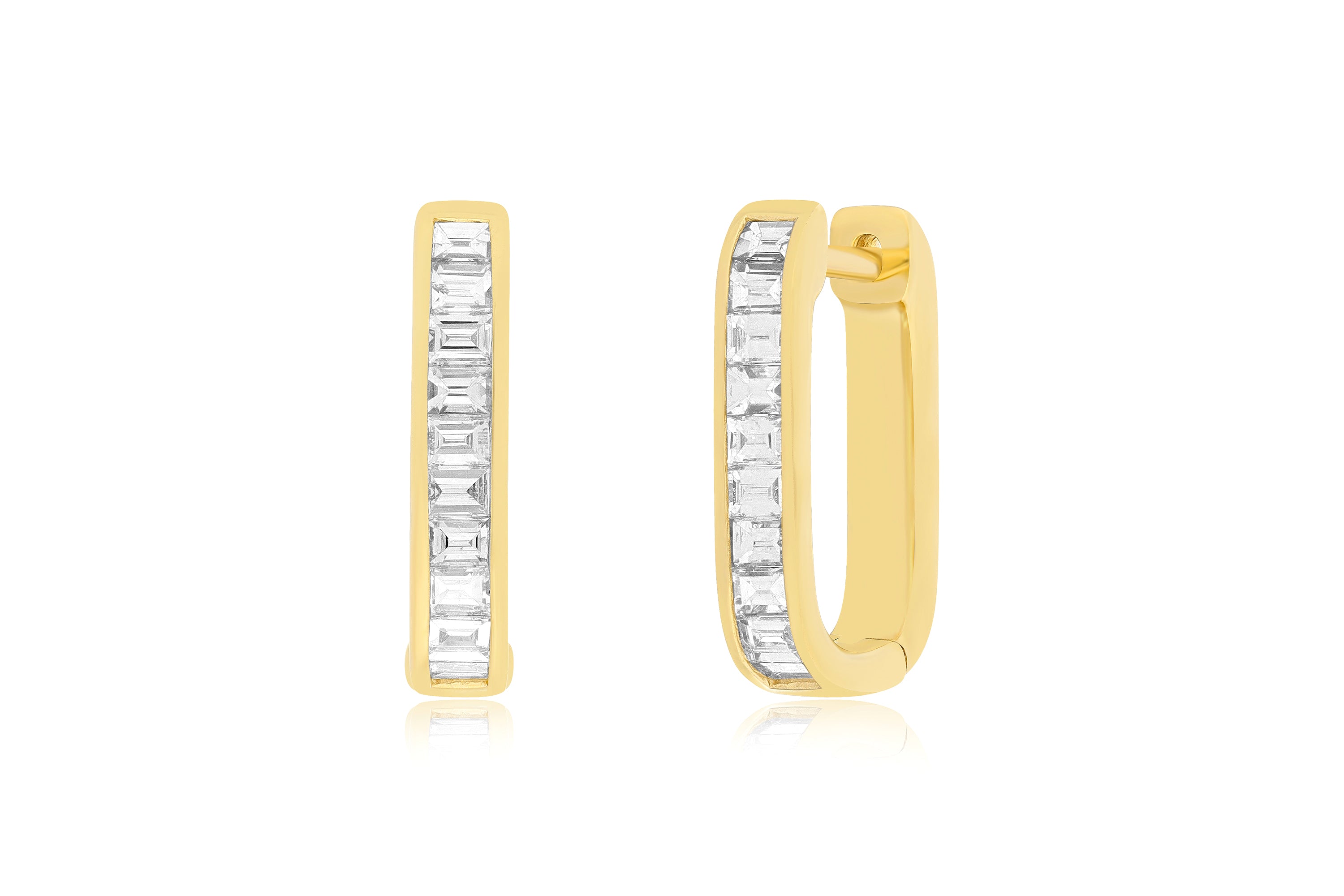 Diamond Baguette Jumbo Lola Hoop Earrings