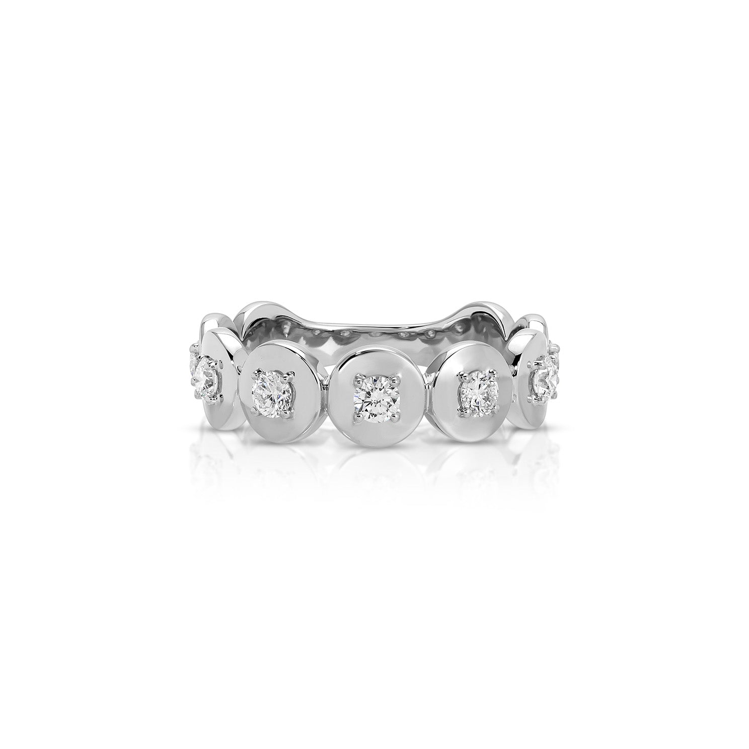 Diamond and Gold Round Station Ring