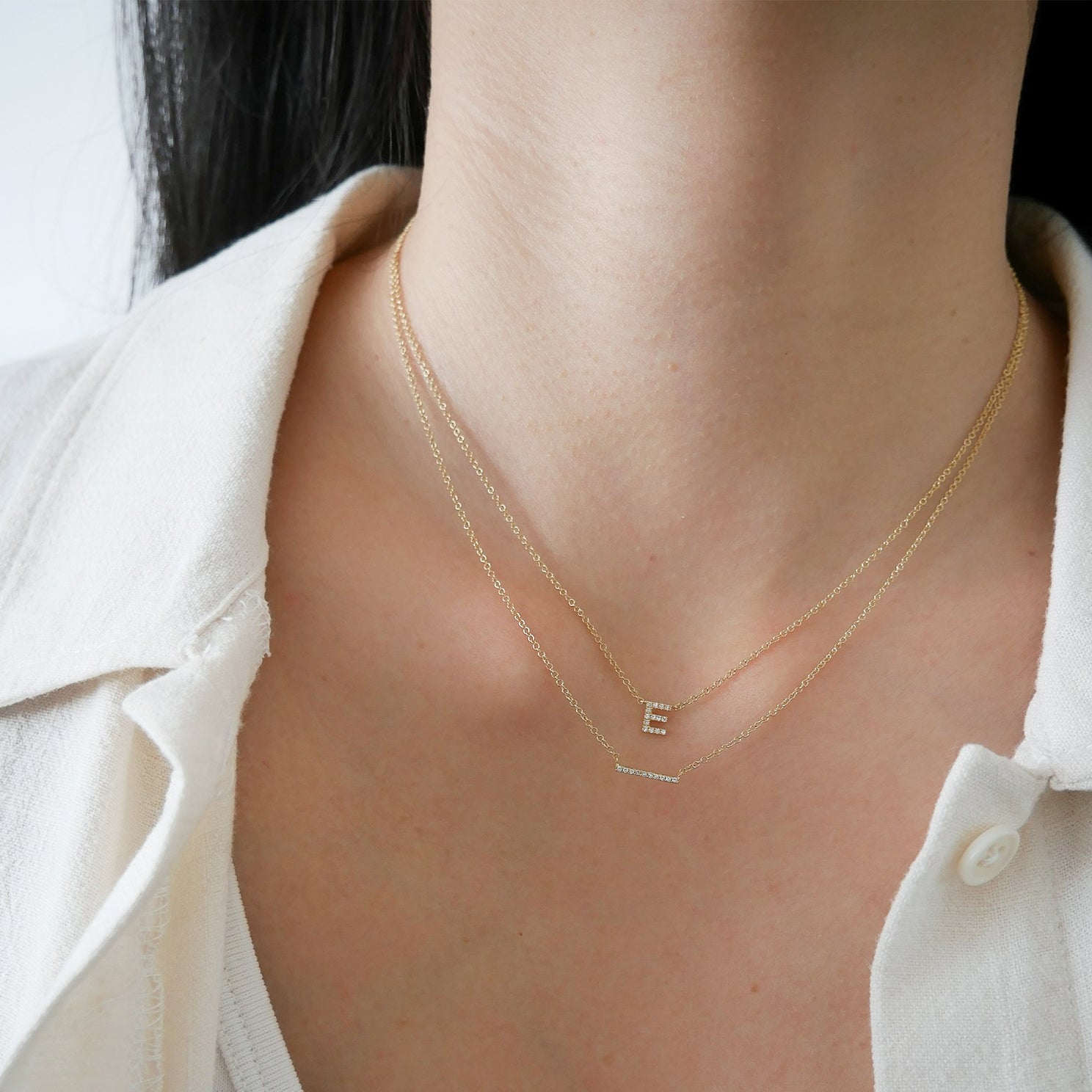 Mini Diamond Bar Necklace