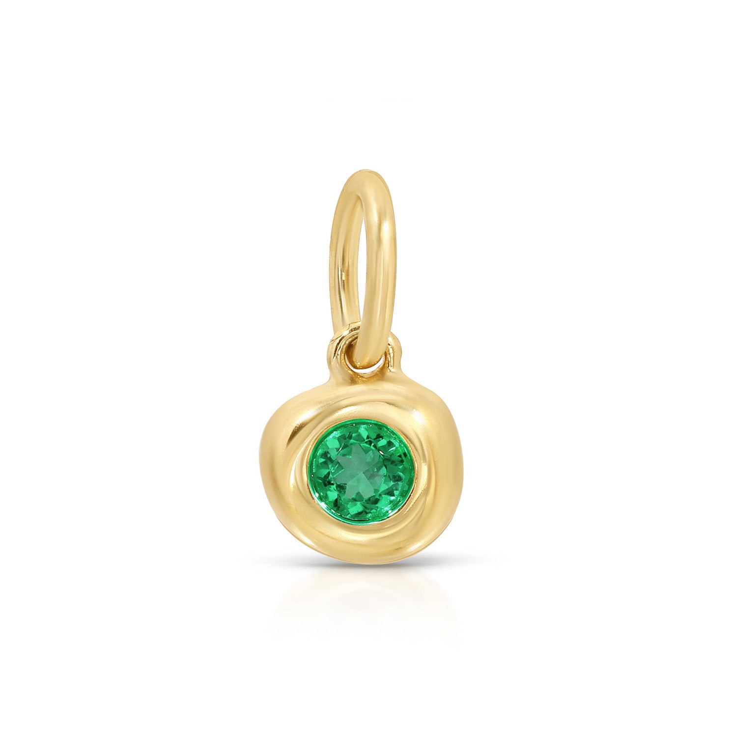 Emerald Pillow Birthstone Charm