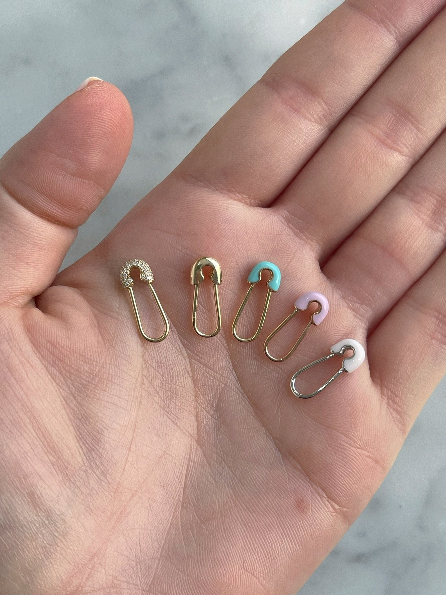 Single Gold Safety Pin Earring
