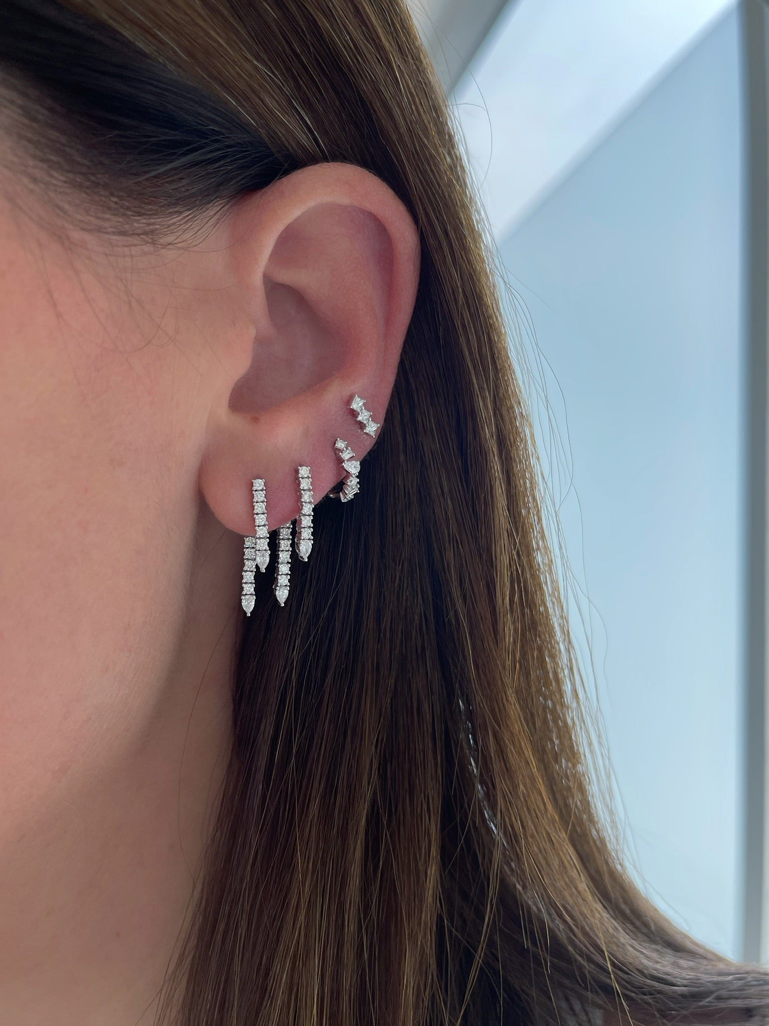 Diamond Teardrop Fringe Earring