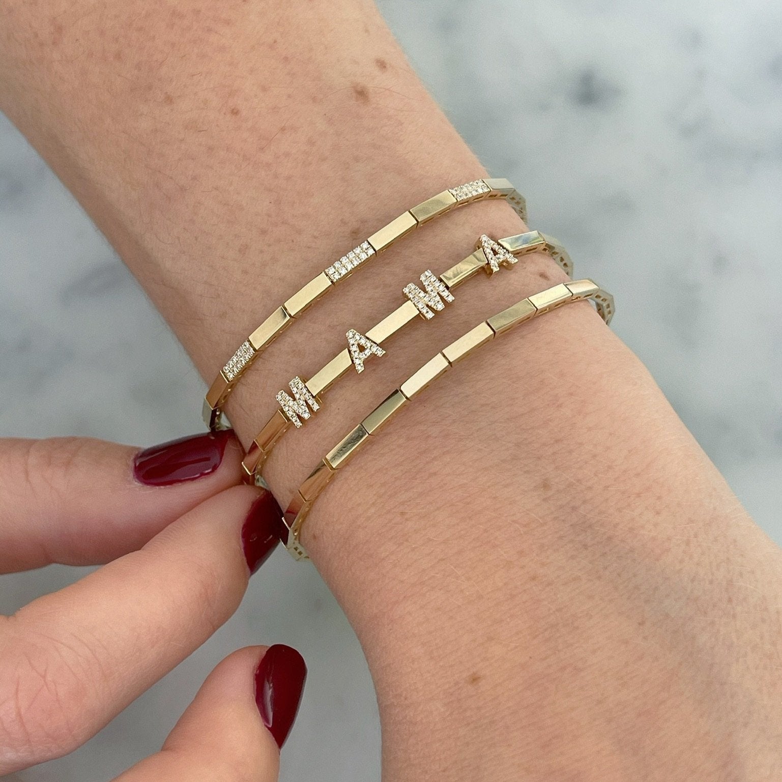 Gold Diamond Mama Bracelet