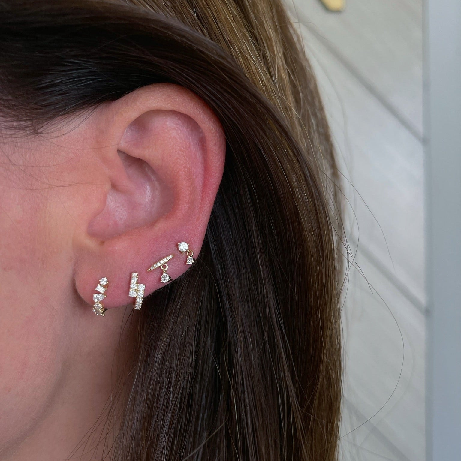 Diamond Marley Mini Huggie Earring