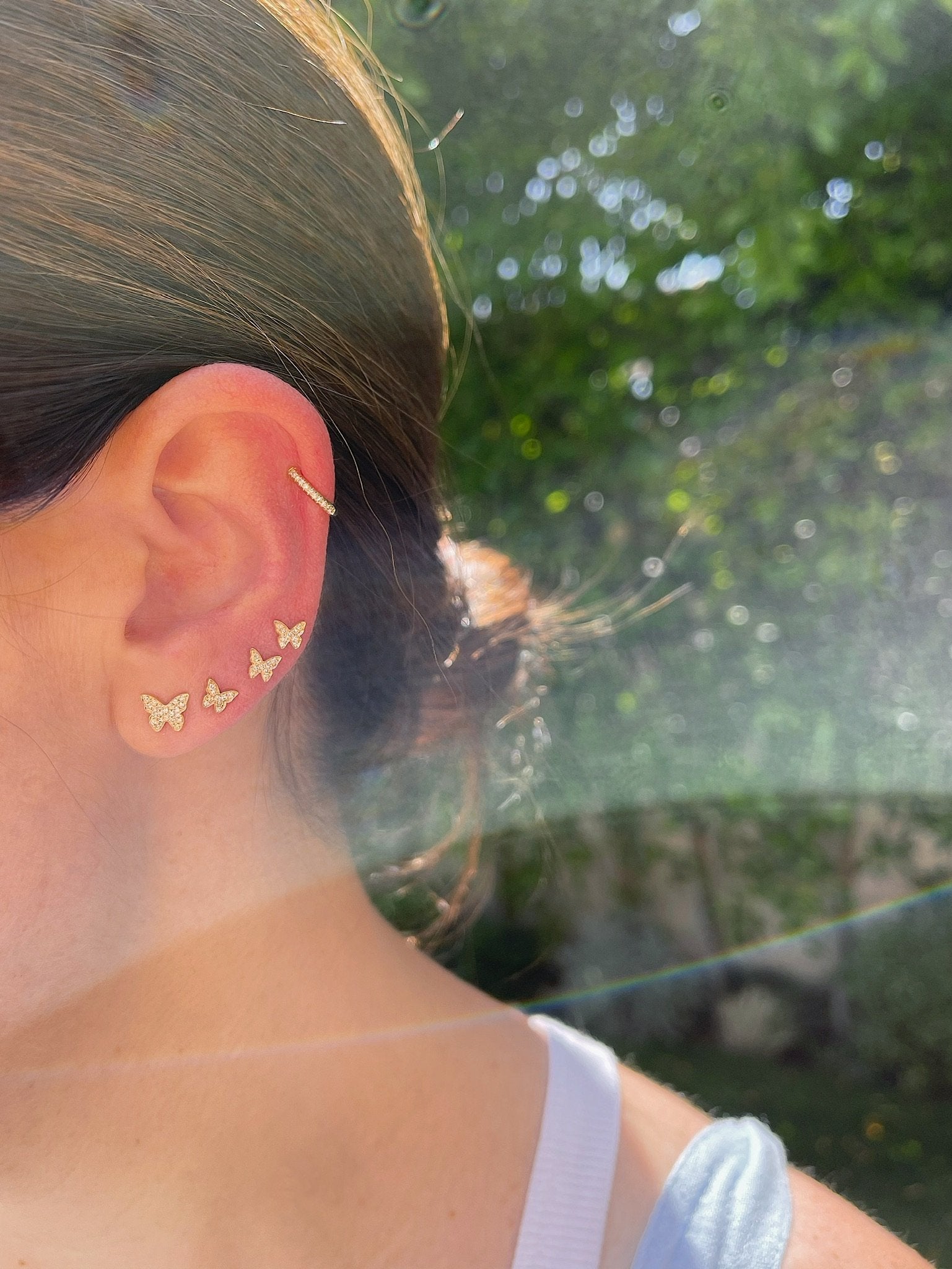Baby Diamond Butterfly Stud Earring