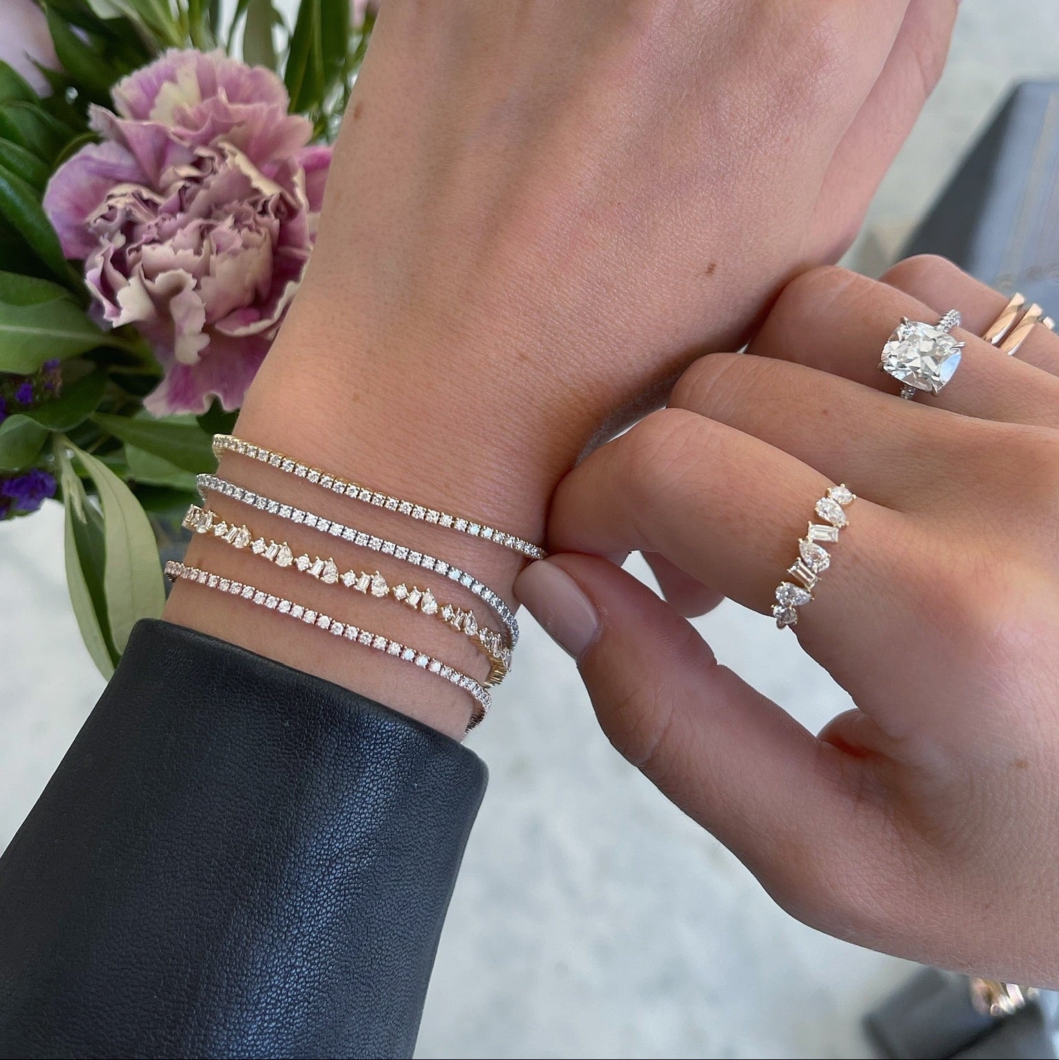 Multi Faceted Diamond Eternity Bracelet