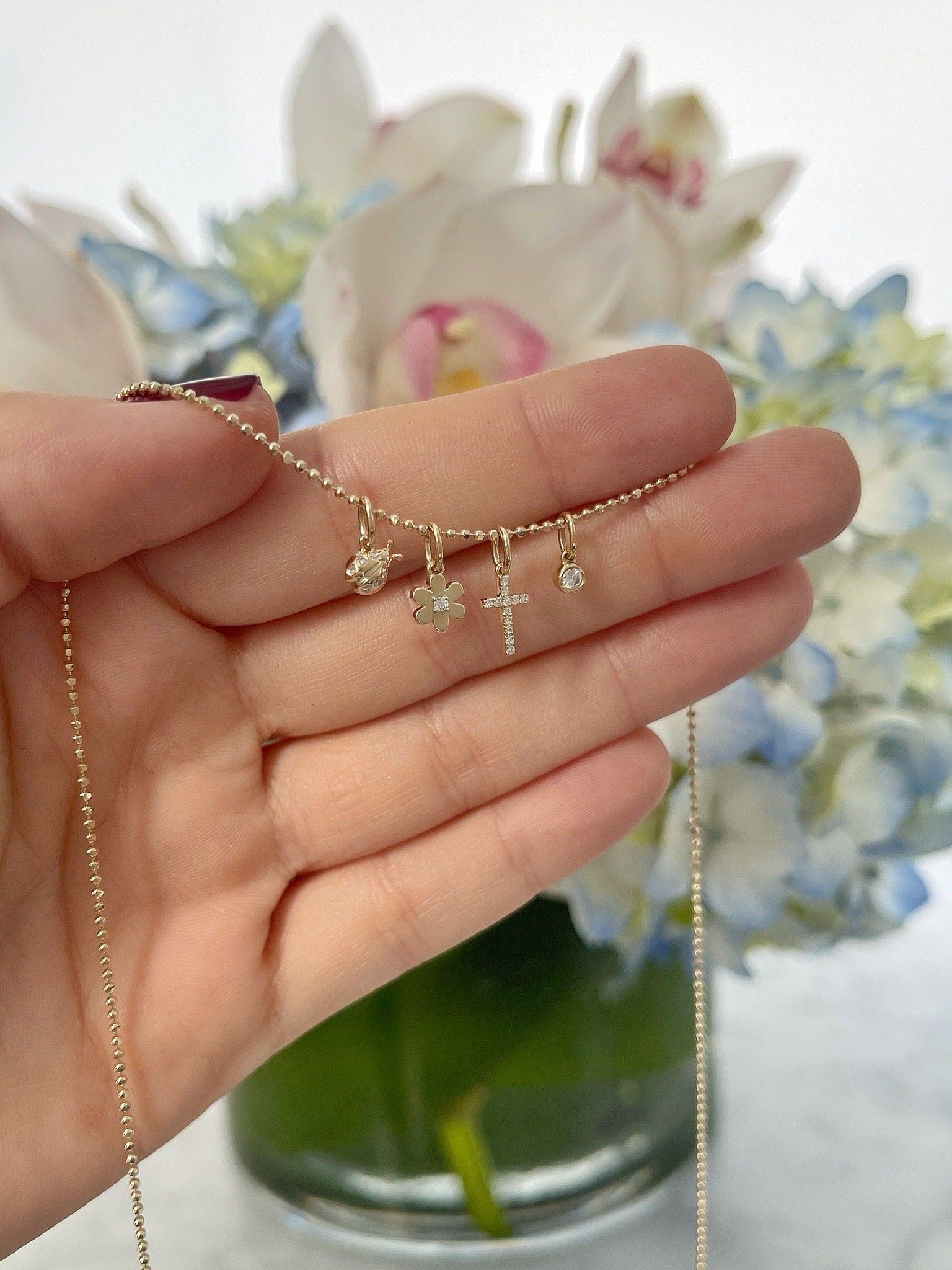 Diamond Cross Necklace Charm