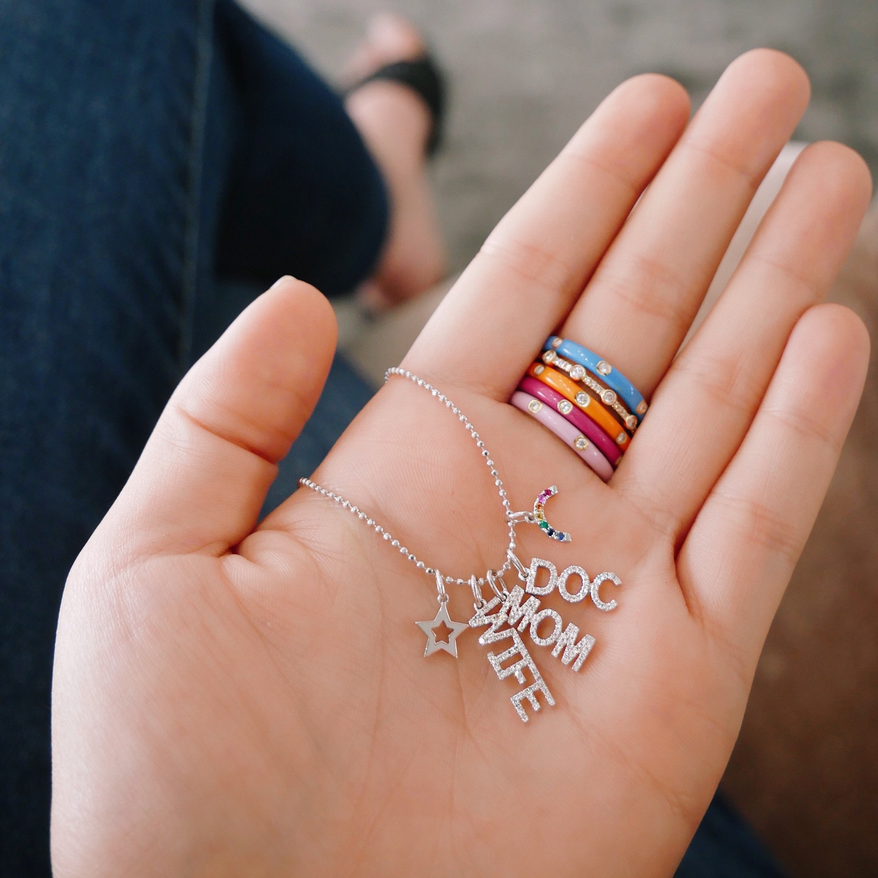 Diamond Name Necklace Charm