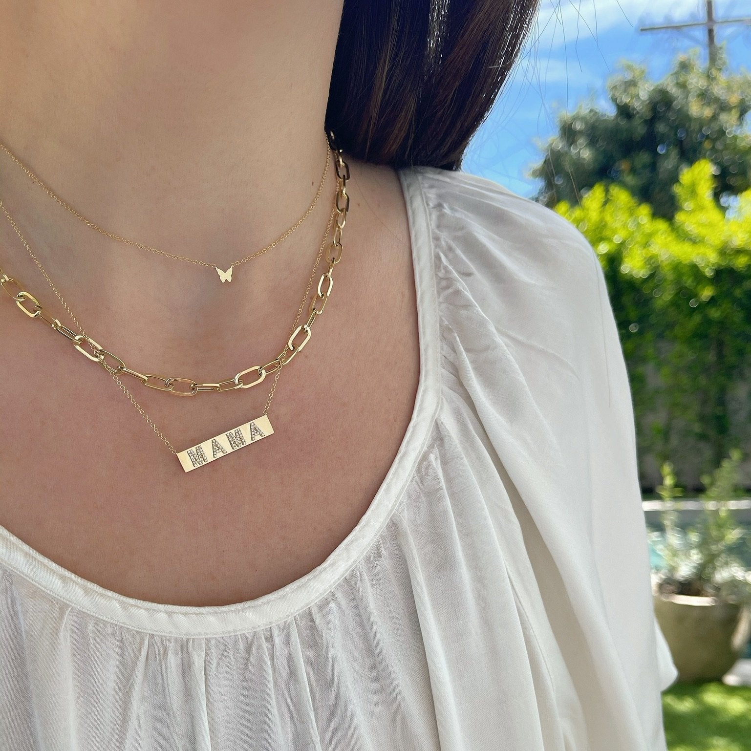 Diamond Nameplate Necklace