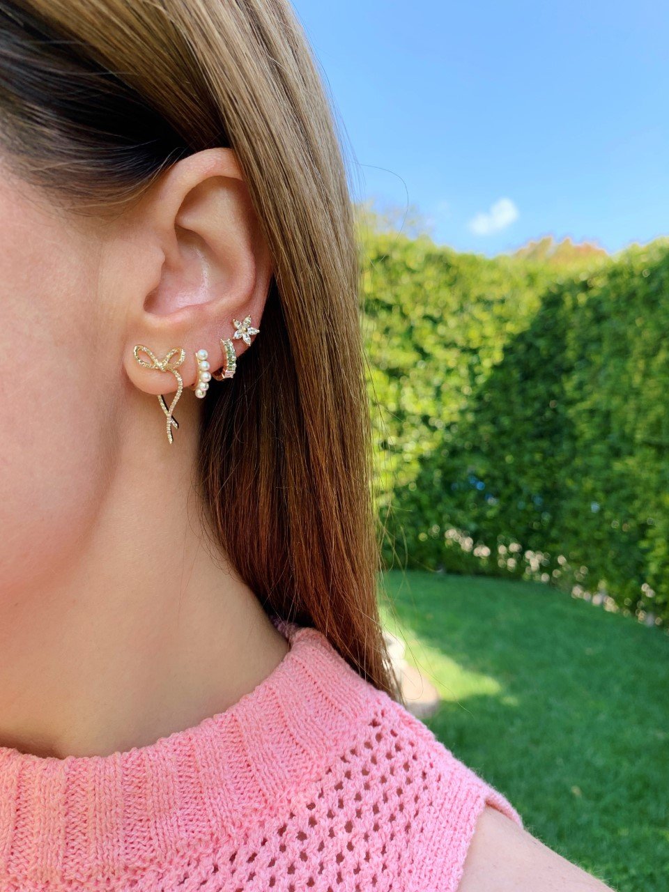 Diamond Bow Earring