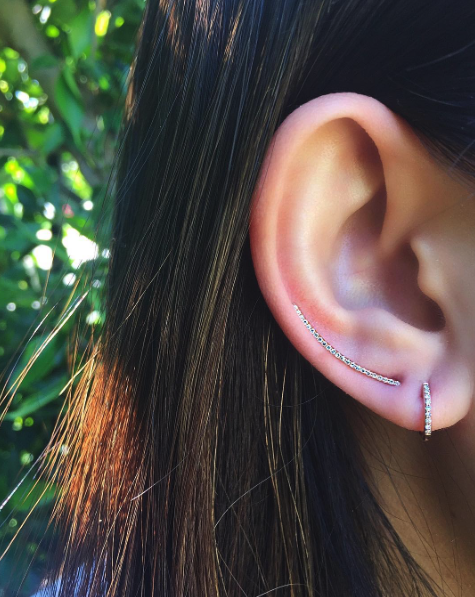Diamond Curved Bar Ear Climber