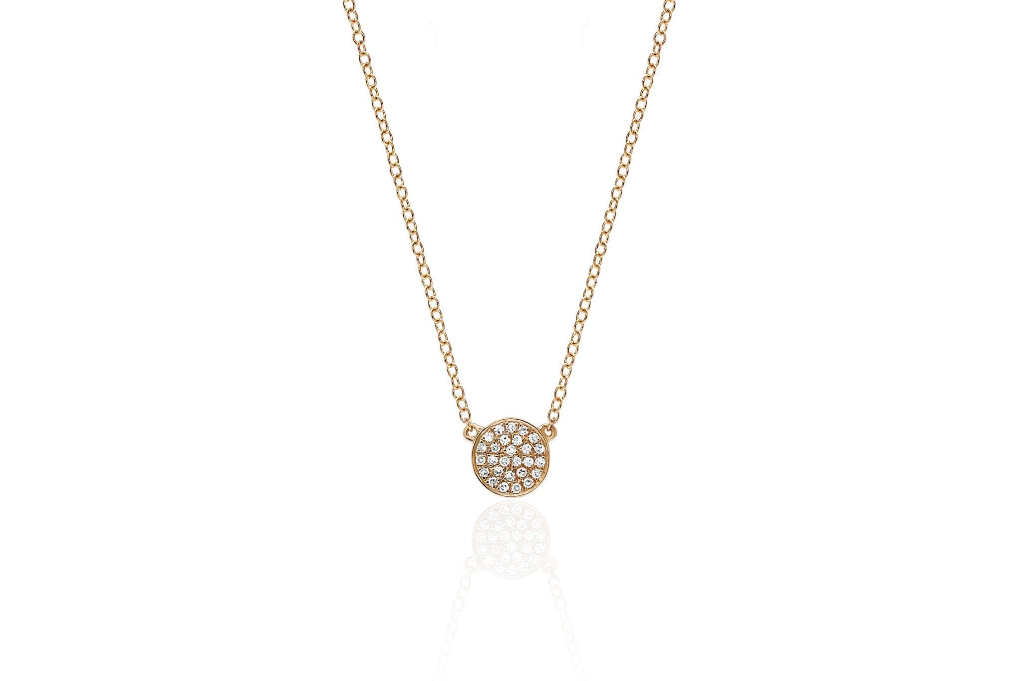Mini Diamond Disc Necklace