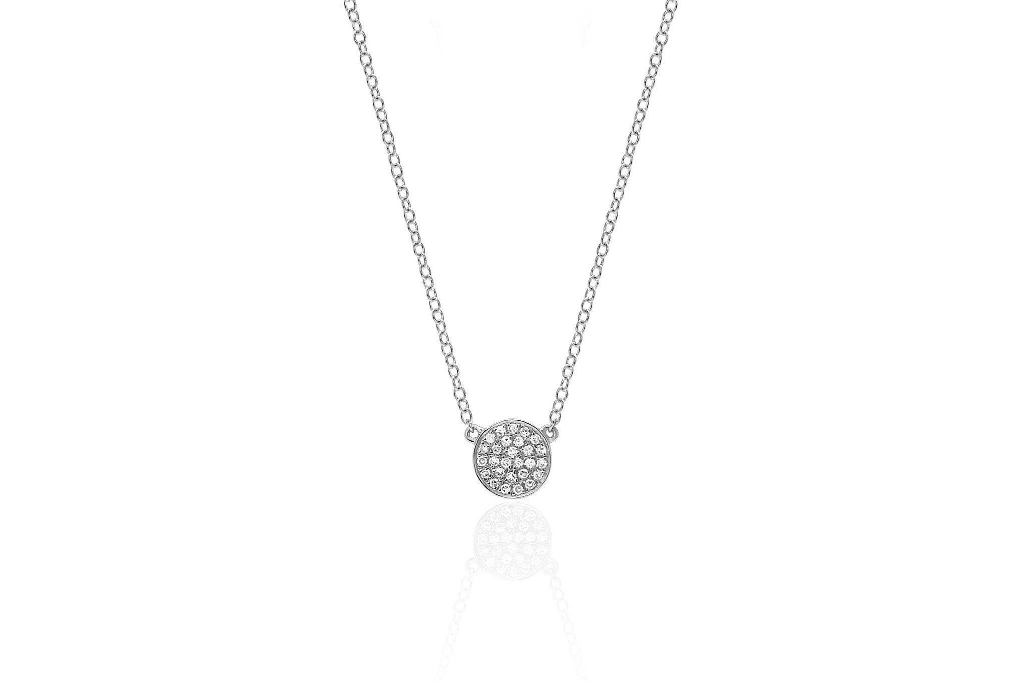 Mini Diamond Disc Necklace