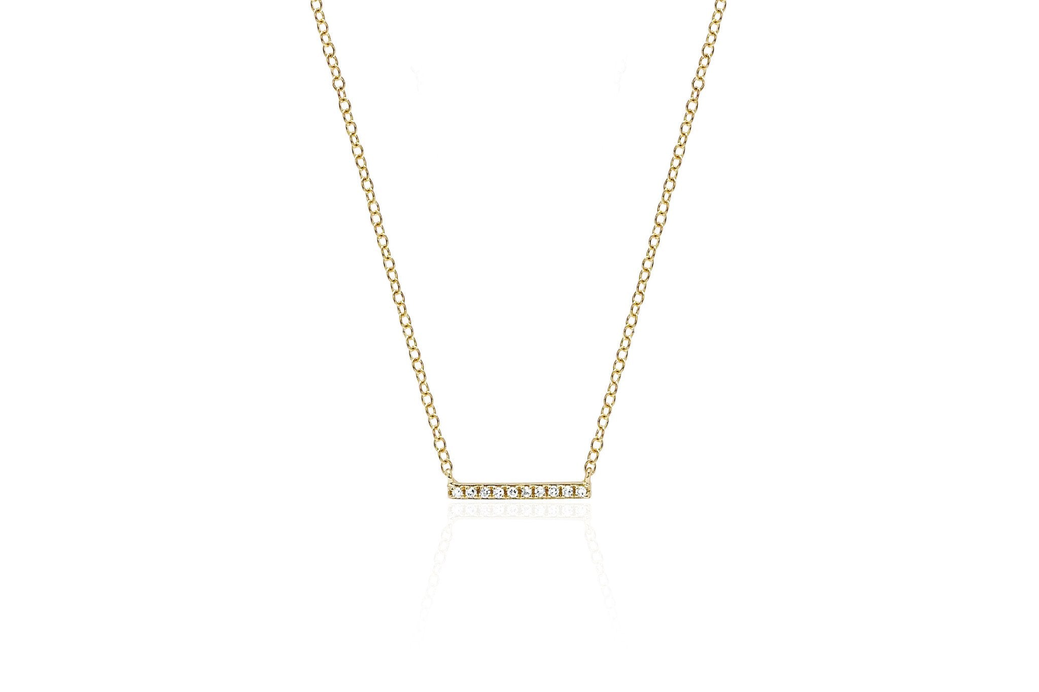 EF Collection Mini Diamond Bar Necklace - 1