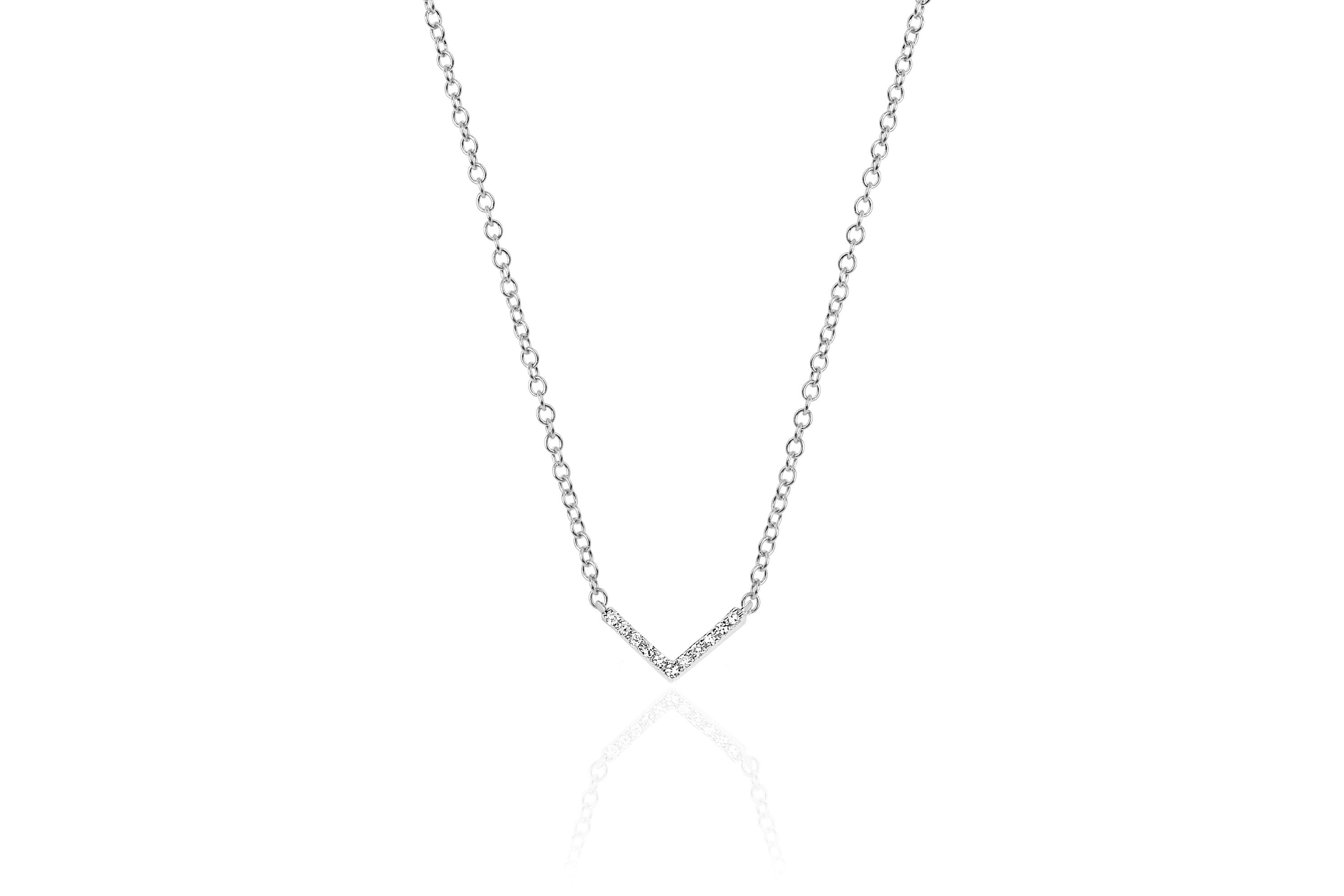 Mini Diamond Chevron Necklace