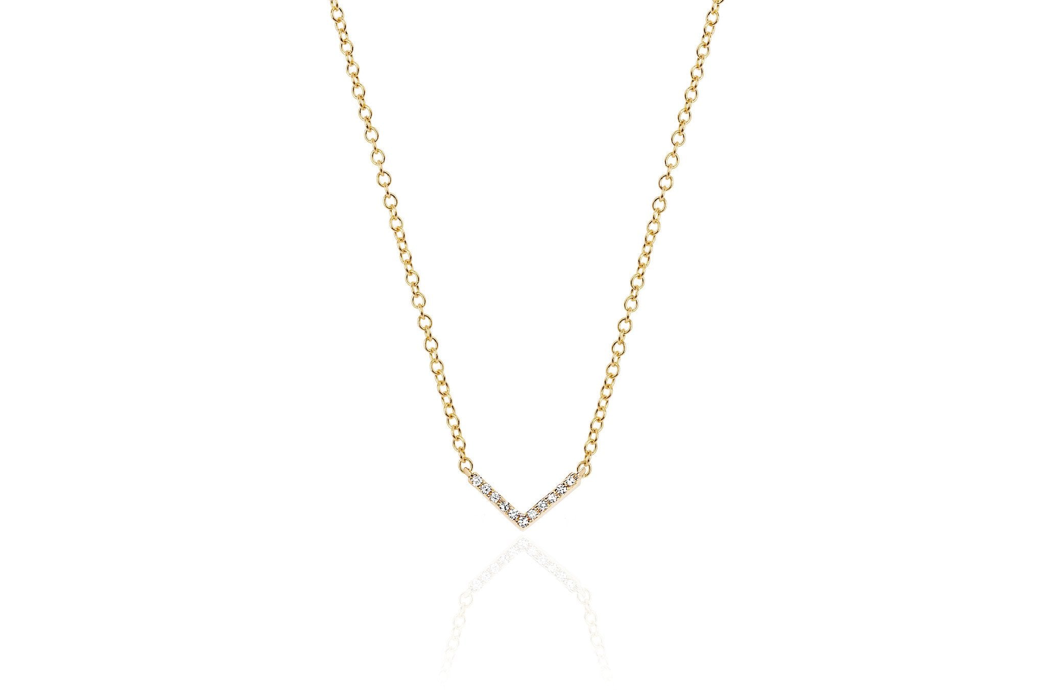 Mini Diamond Chevron Necklace