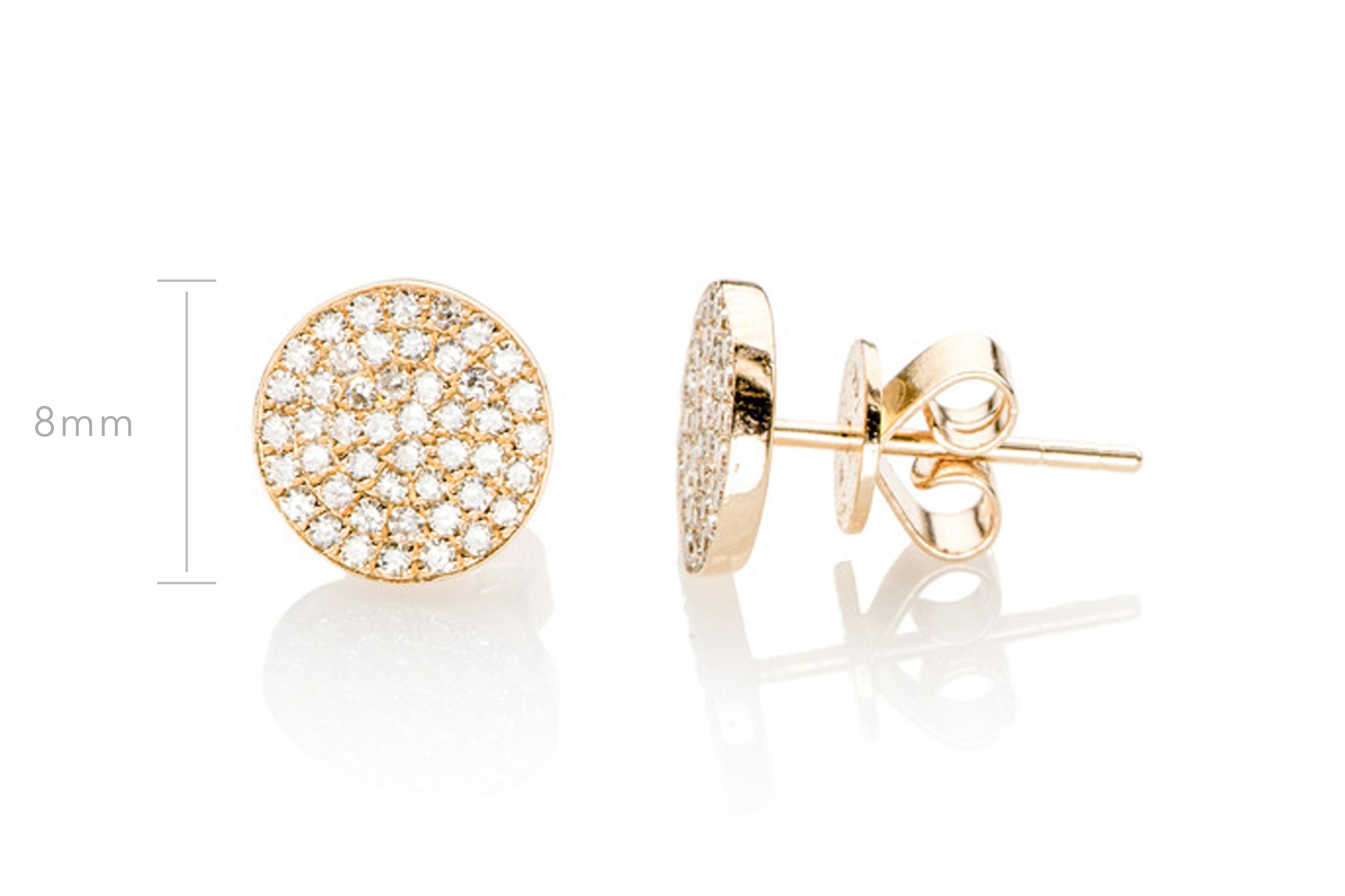 Diamond Disc Stud Earring