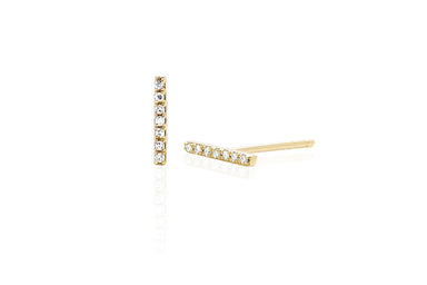 EF Collection Diamond Bar Stud Earrings - 1