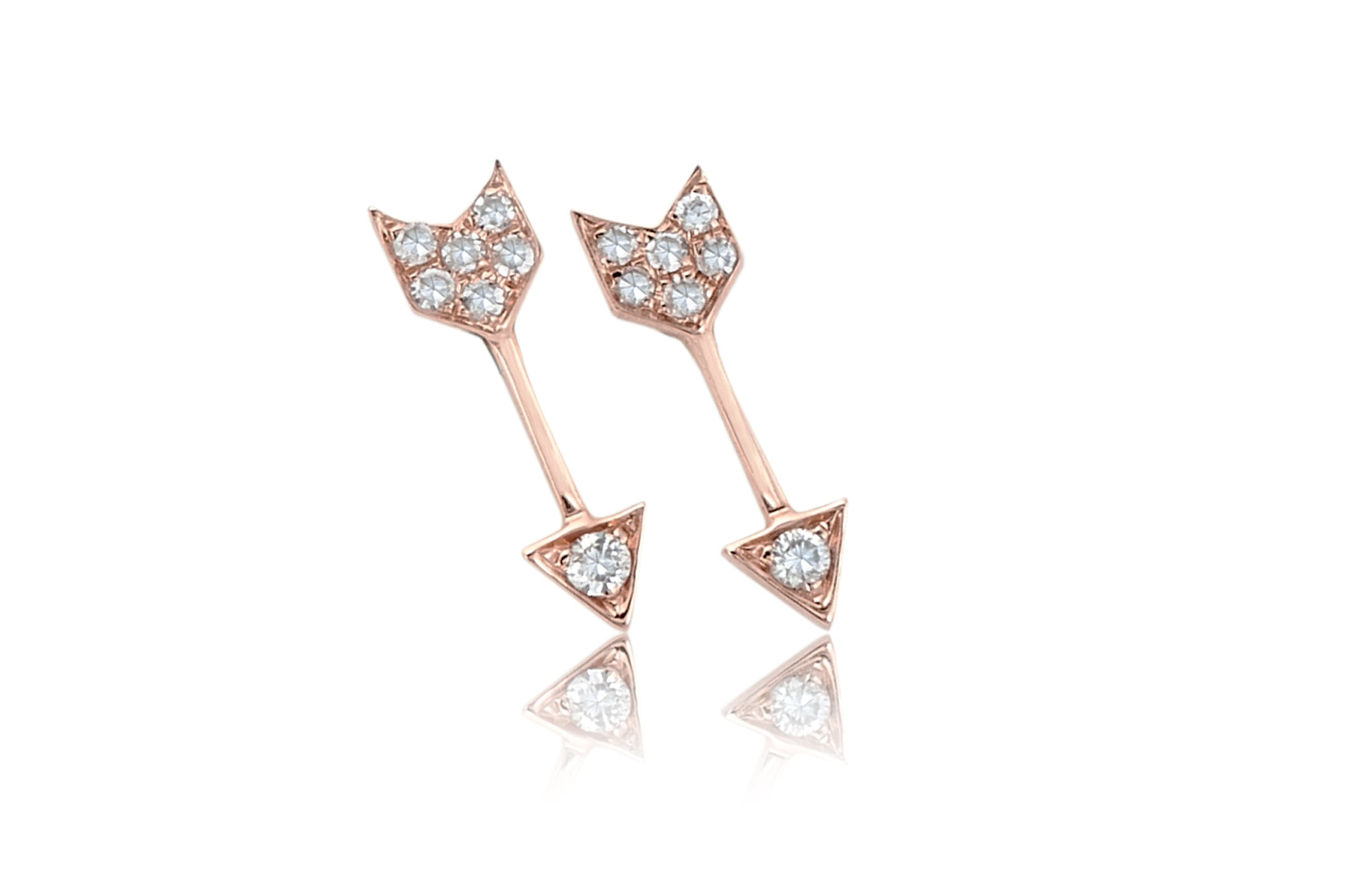 Diamond Mini Arrow Stud Earring