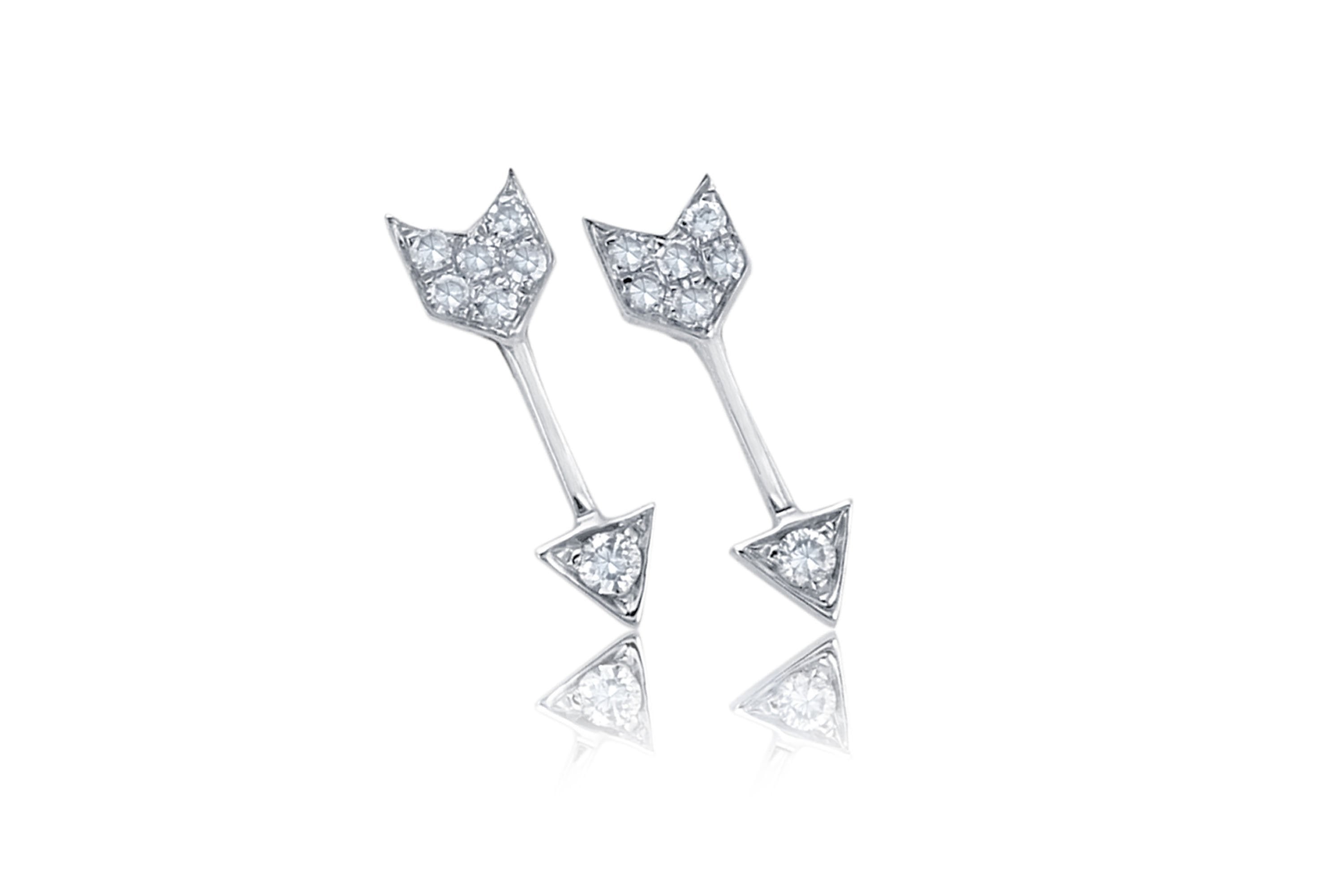 Diamond Mini Arrow Stud Earring