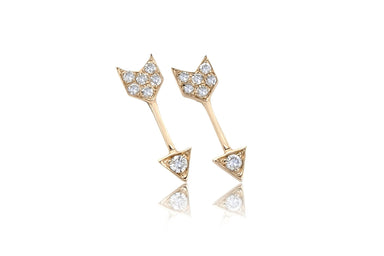 EF Collection Diamond Mini Arrow Stud Earrings - 1