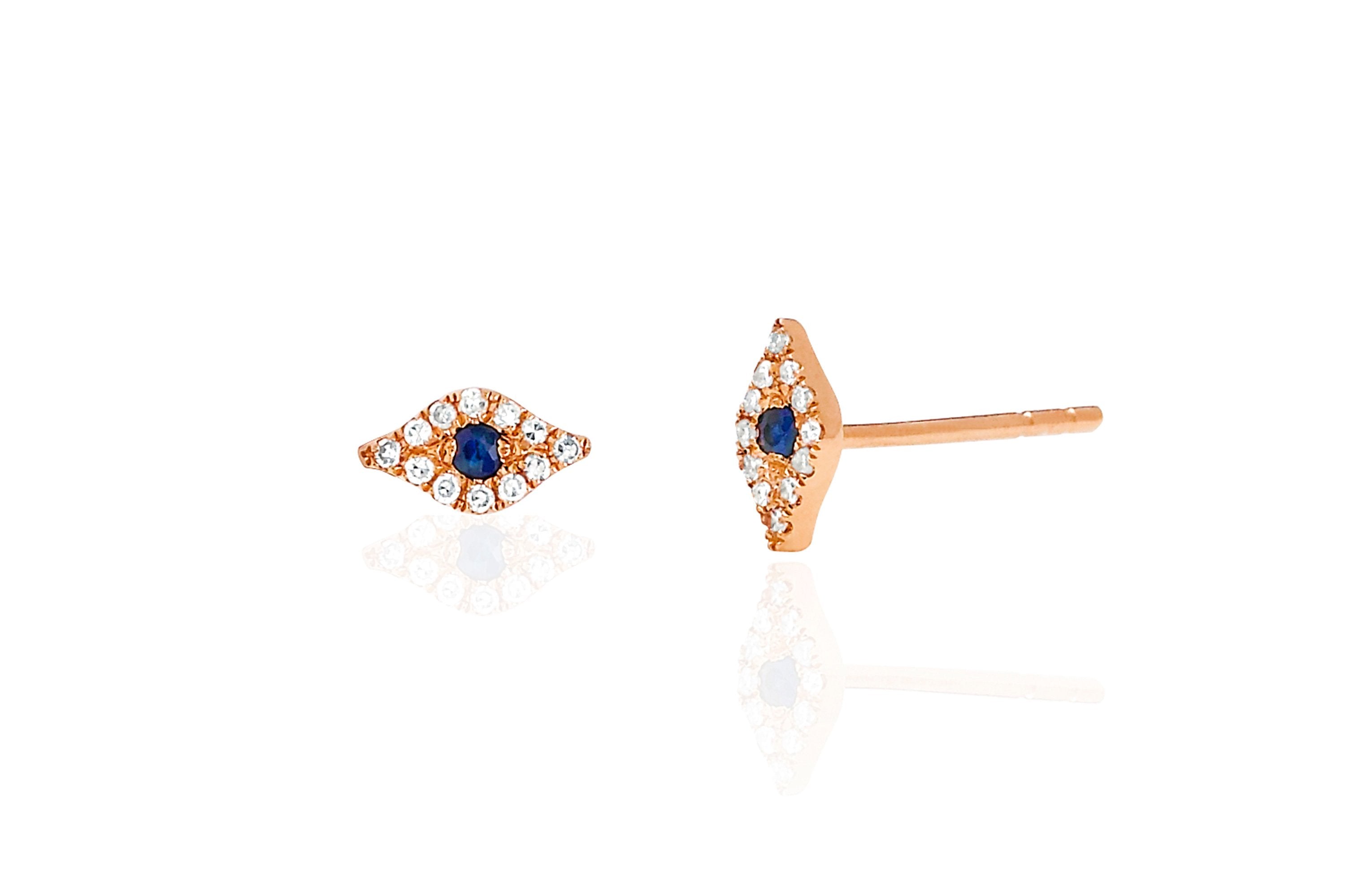 Mini Diamond Evil Eye Stud Earring