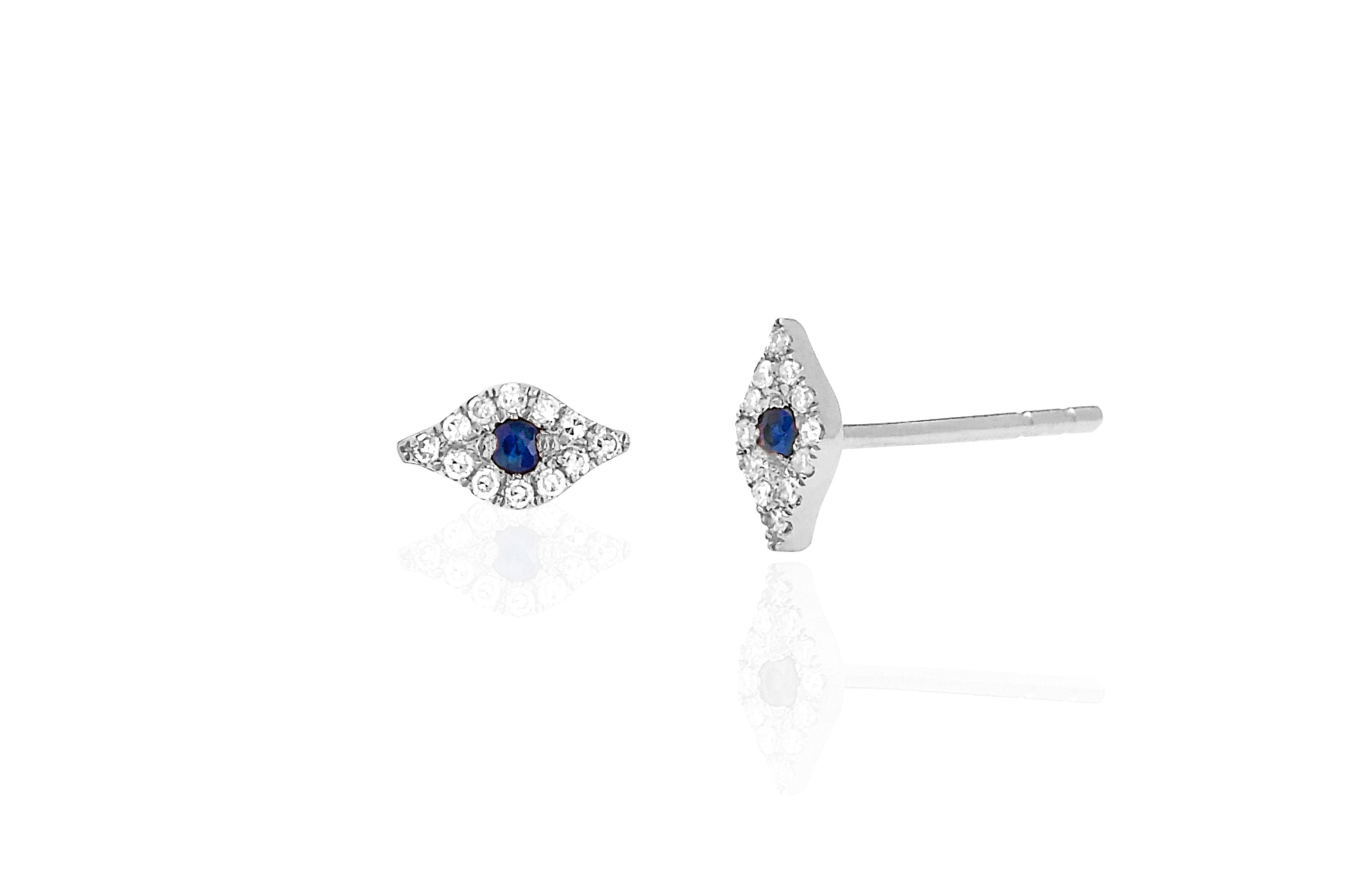Mini Diamond Evil Eye Stud Earring