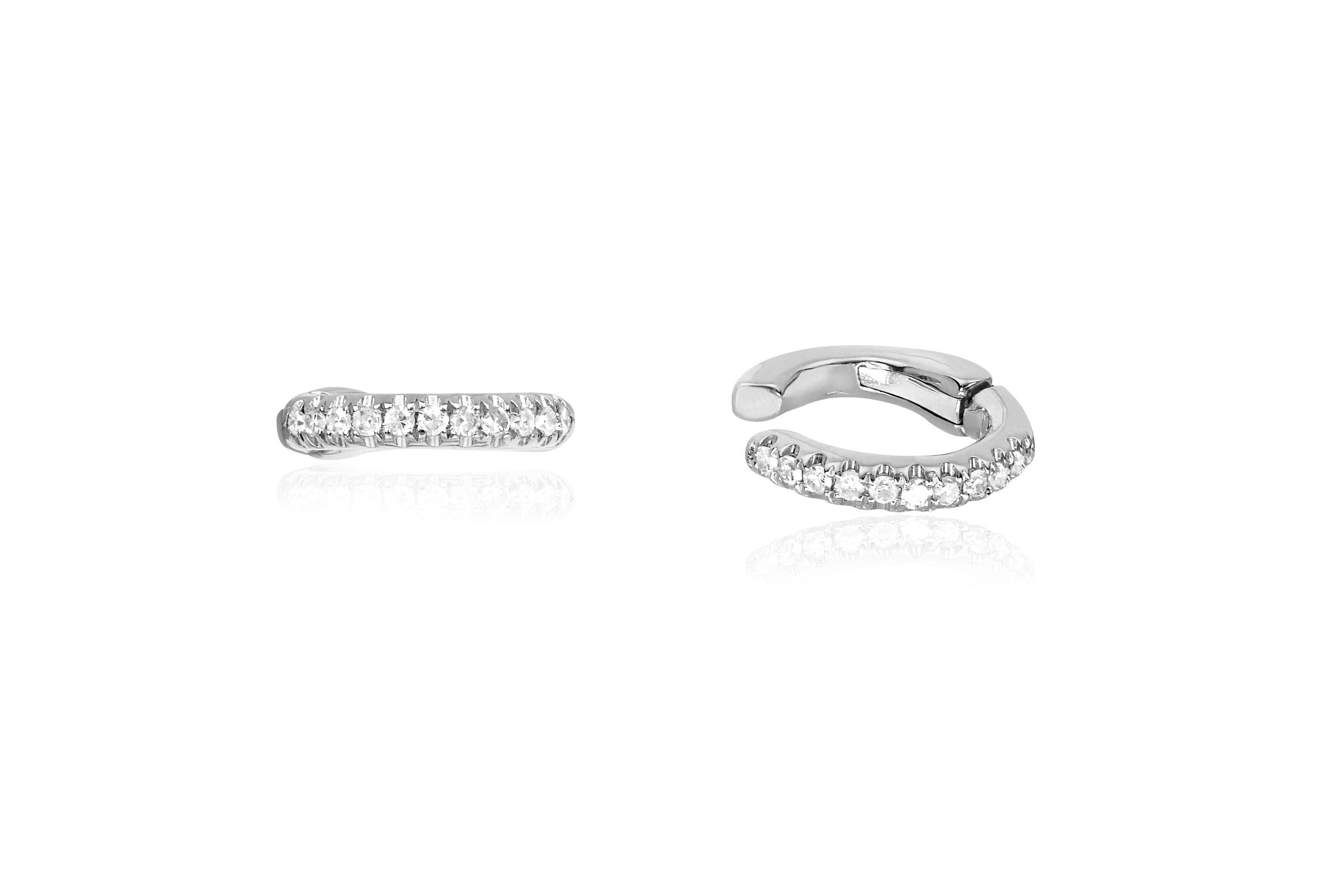 Single Diamond Cartilage Ear Cuff (No Piercing)