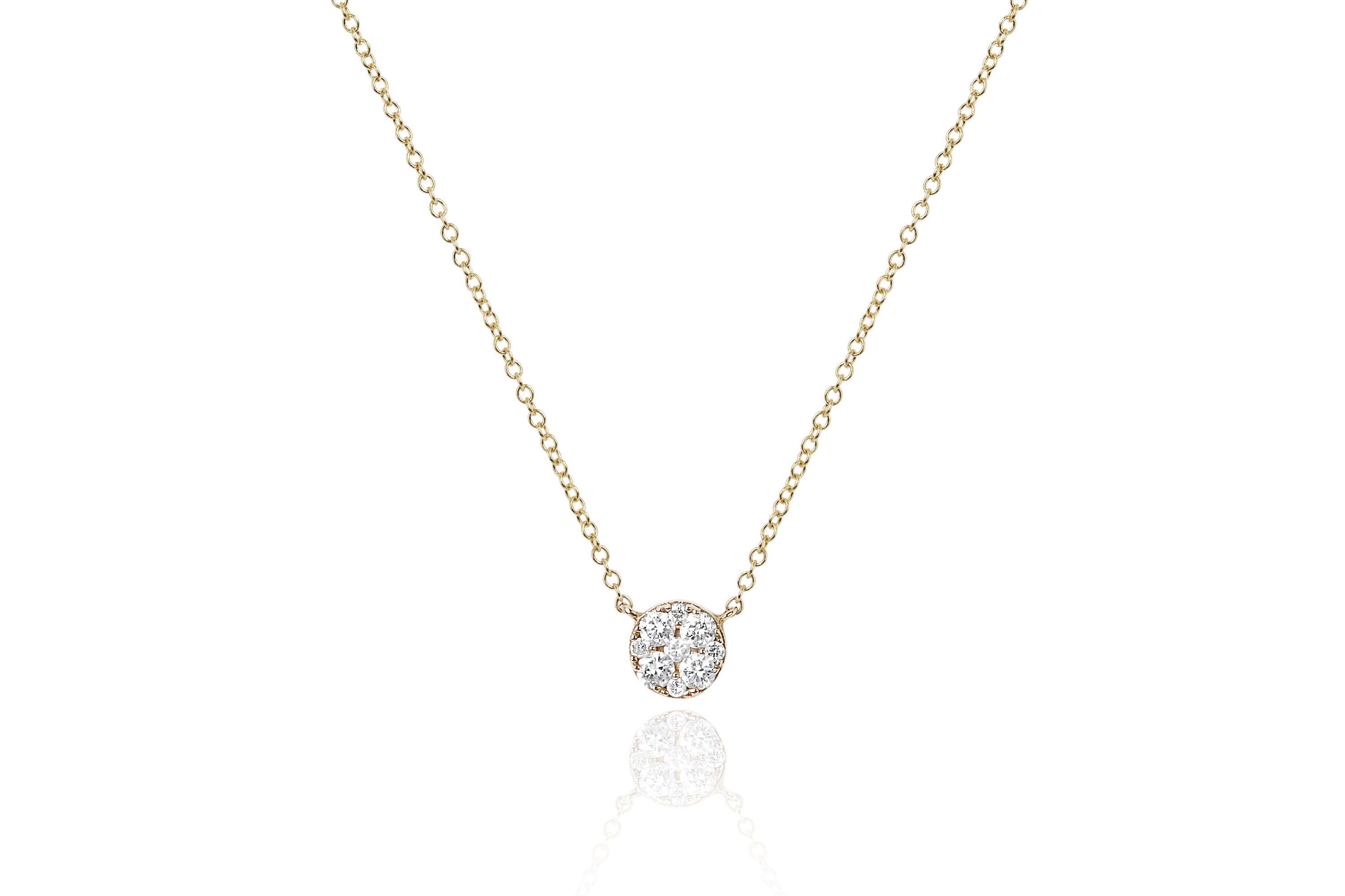 Full Cut Diamond Disc Choker Necklace