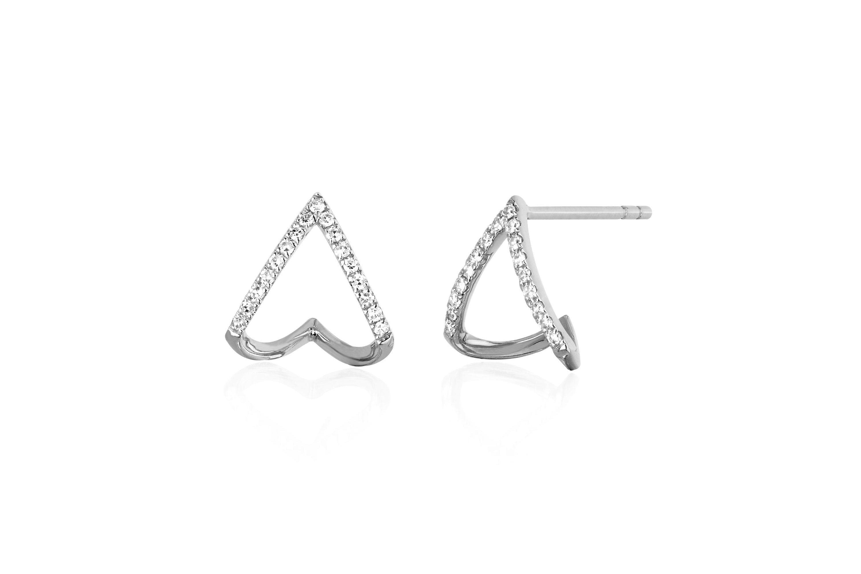 Diamond Chevron Huggie Earring