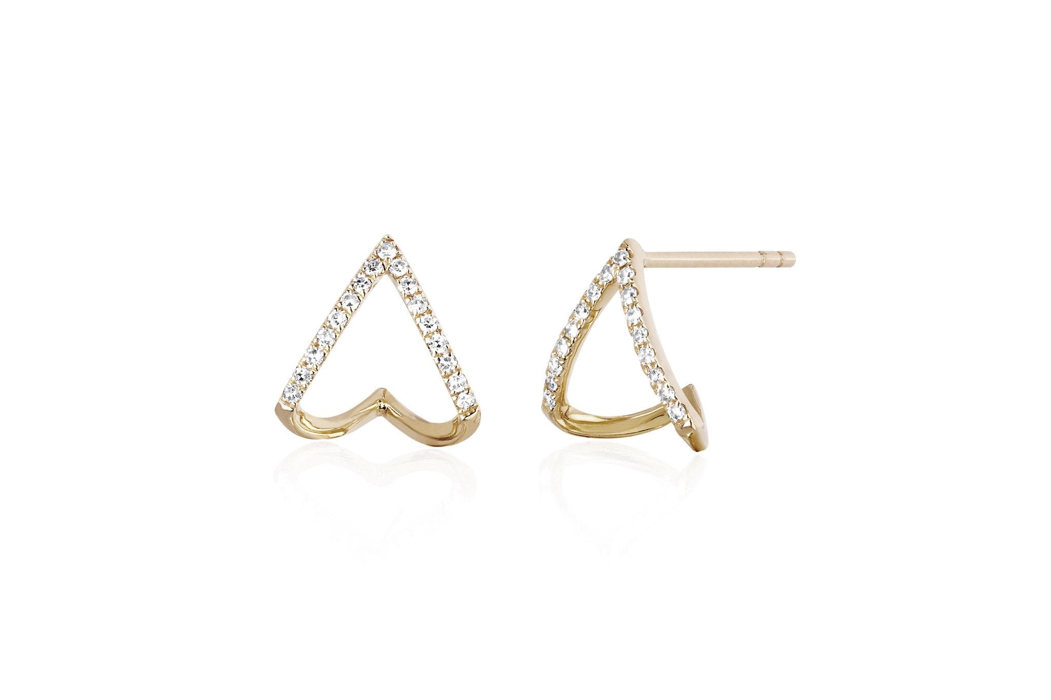 Diamond Chevron Huggie Earring